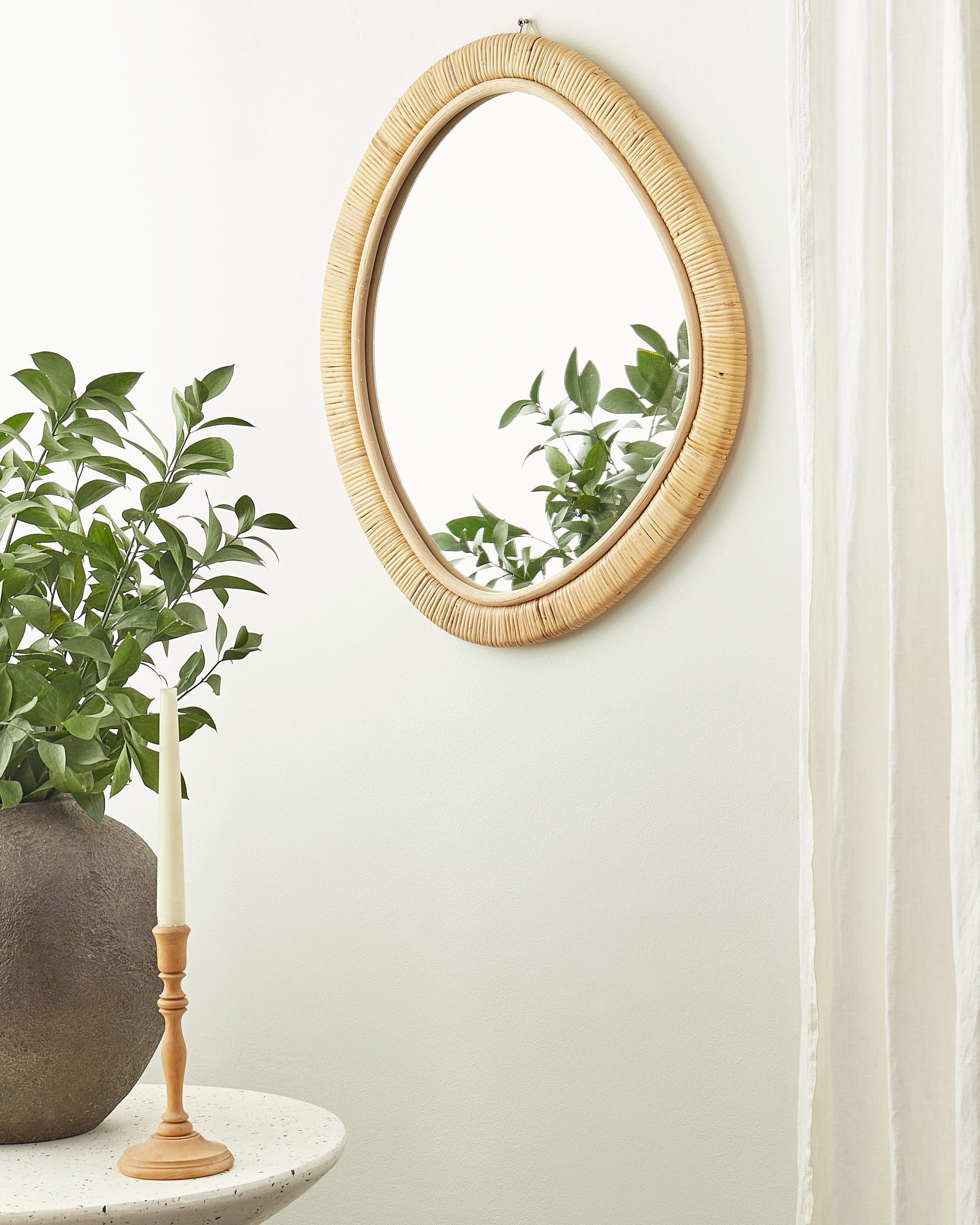 Wall Mirror ZAATARI 50 cm 60 cm Rattan Natural