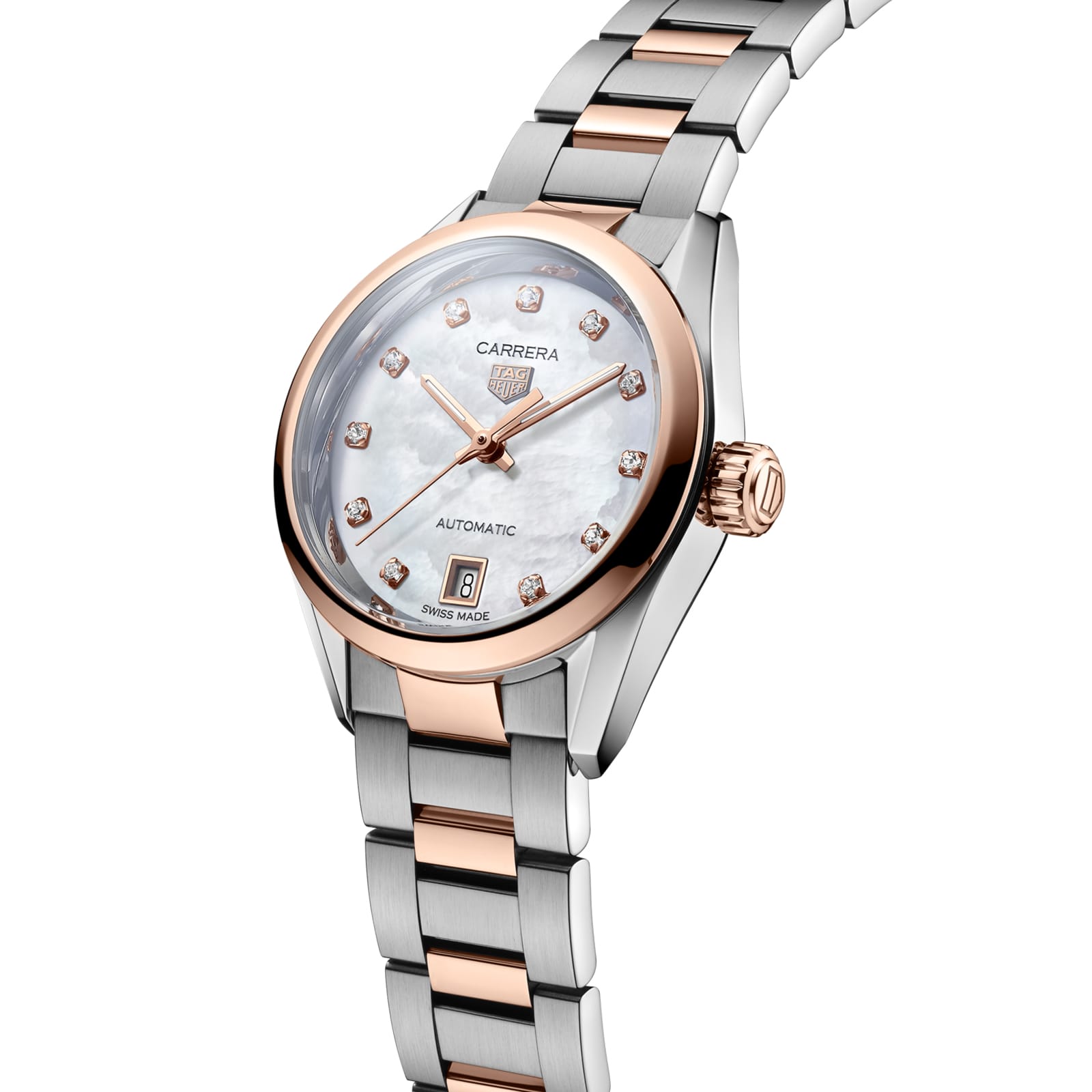 TAG Heuer Replica Watch Carrera Date Automatic 29 mm Steel and Gold(1:1 replica) - Elite Watch Atelier