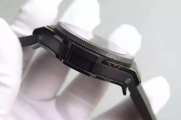 Replica Hublot Big Bang Tourbillon PVD Black Textured Dial Black Rubber Strap - Top club