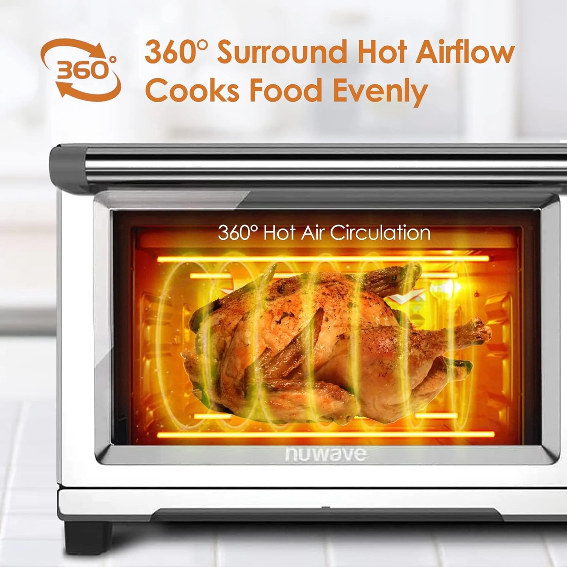 NuWave Bravo 21-Qt Toaster oven, 1800W New Oven & Air Fryer Combo, Convection Toaster Oven Countertop, Pizza, Large