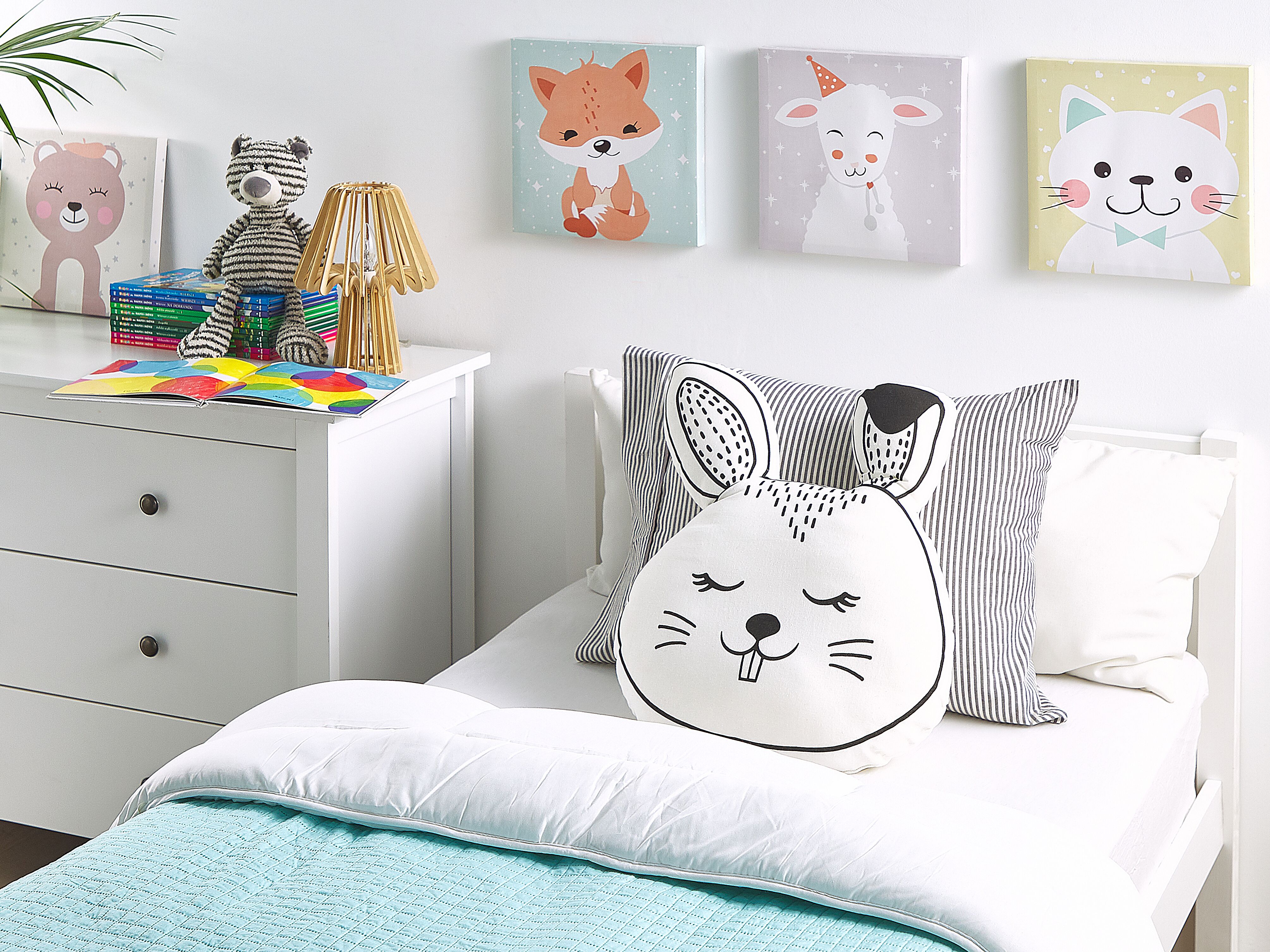Throw Cushion KANPUR Cotton 53 x 43 cm White Hare