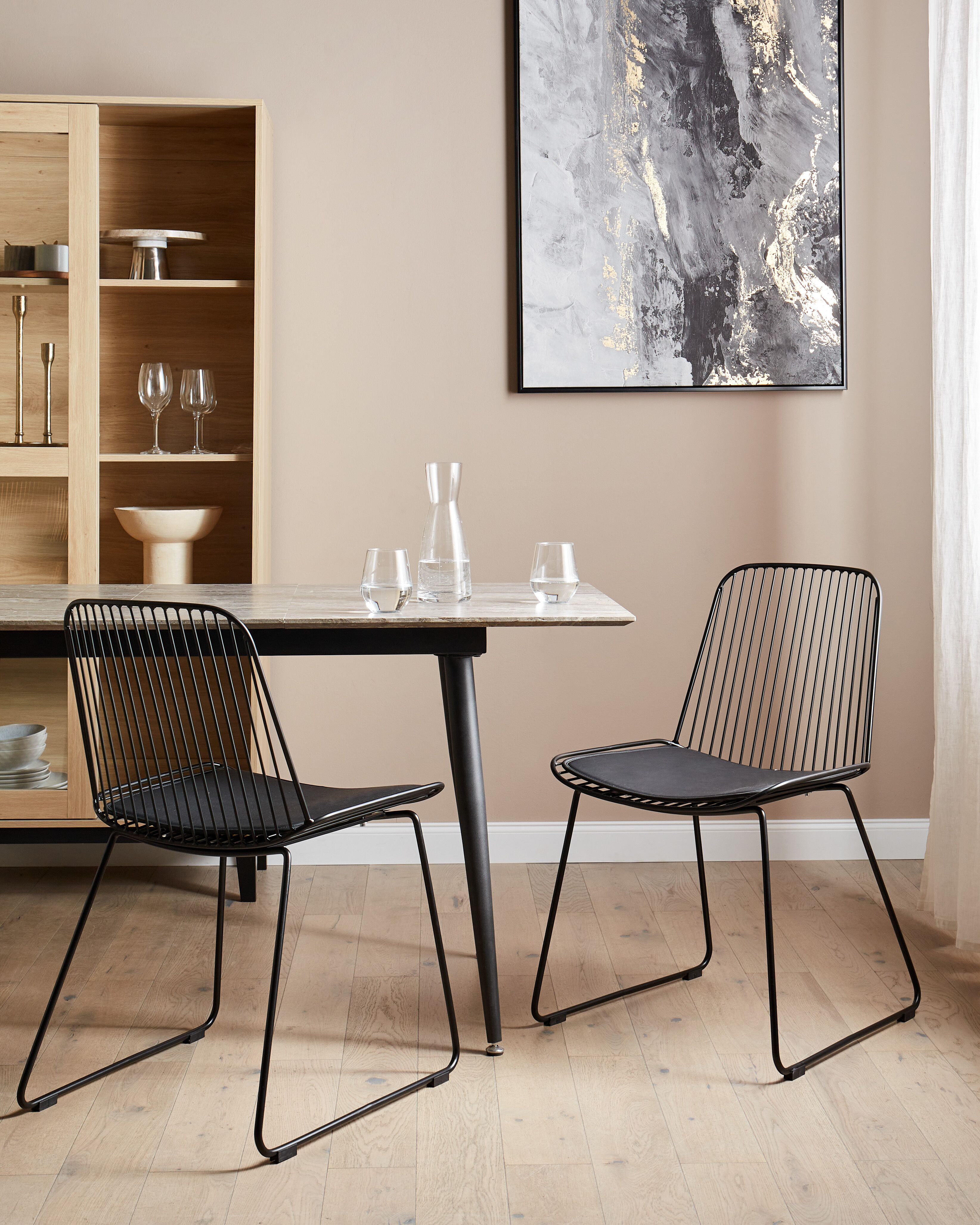 Set of 2 Dining Chairs PENSACOLA Metal Black