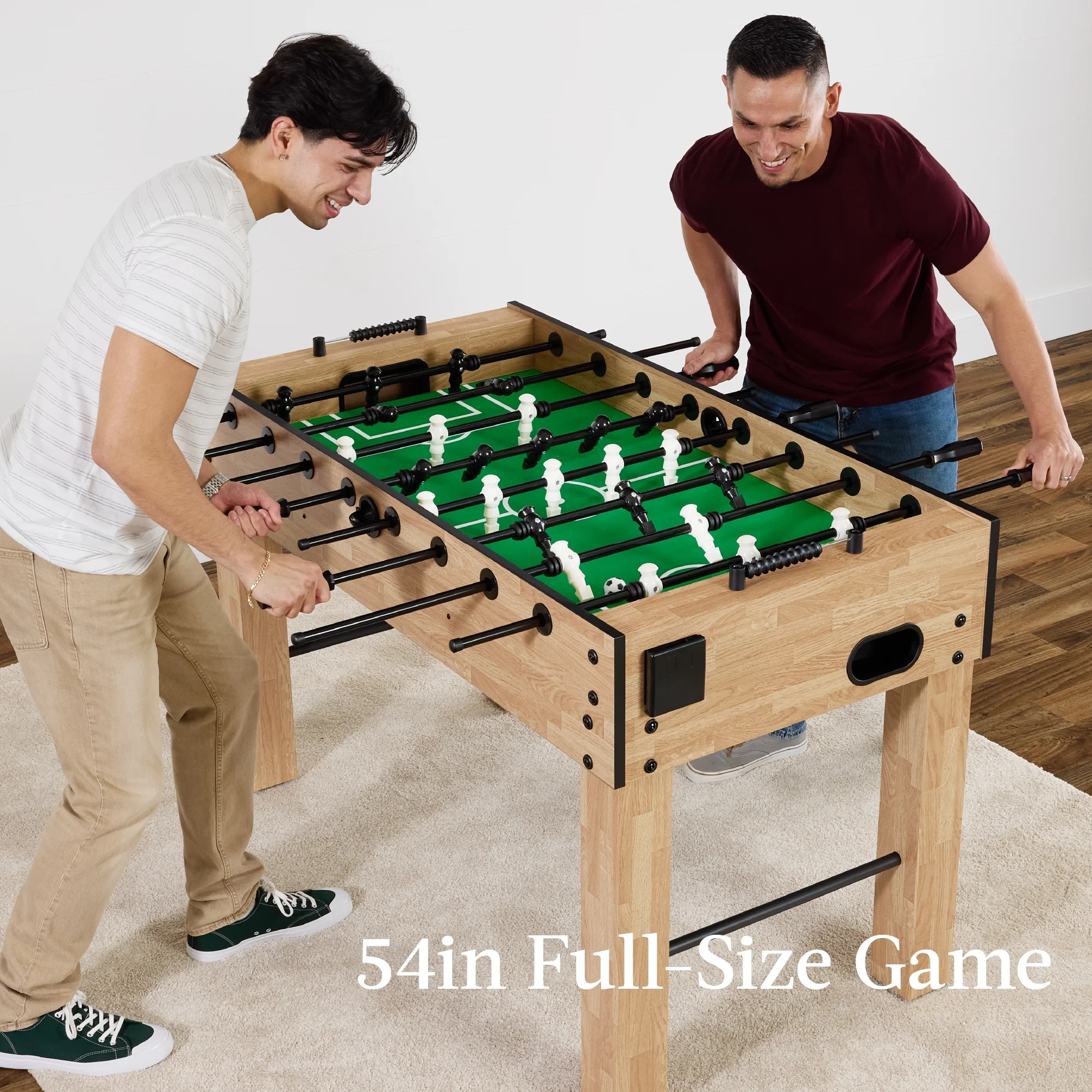 Best Choice Products Large 54in Full-Size Foosball Table for Home, Game Room w/ 2 Balls, 2 Cup Holders - Natural - Image 4