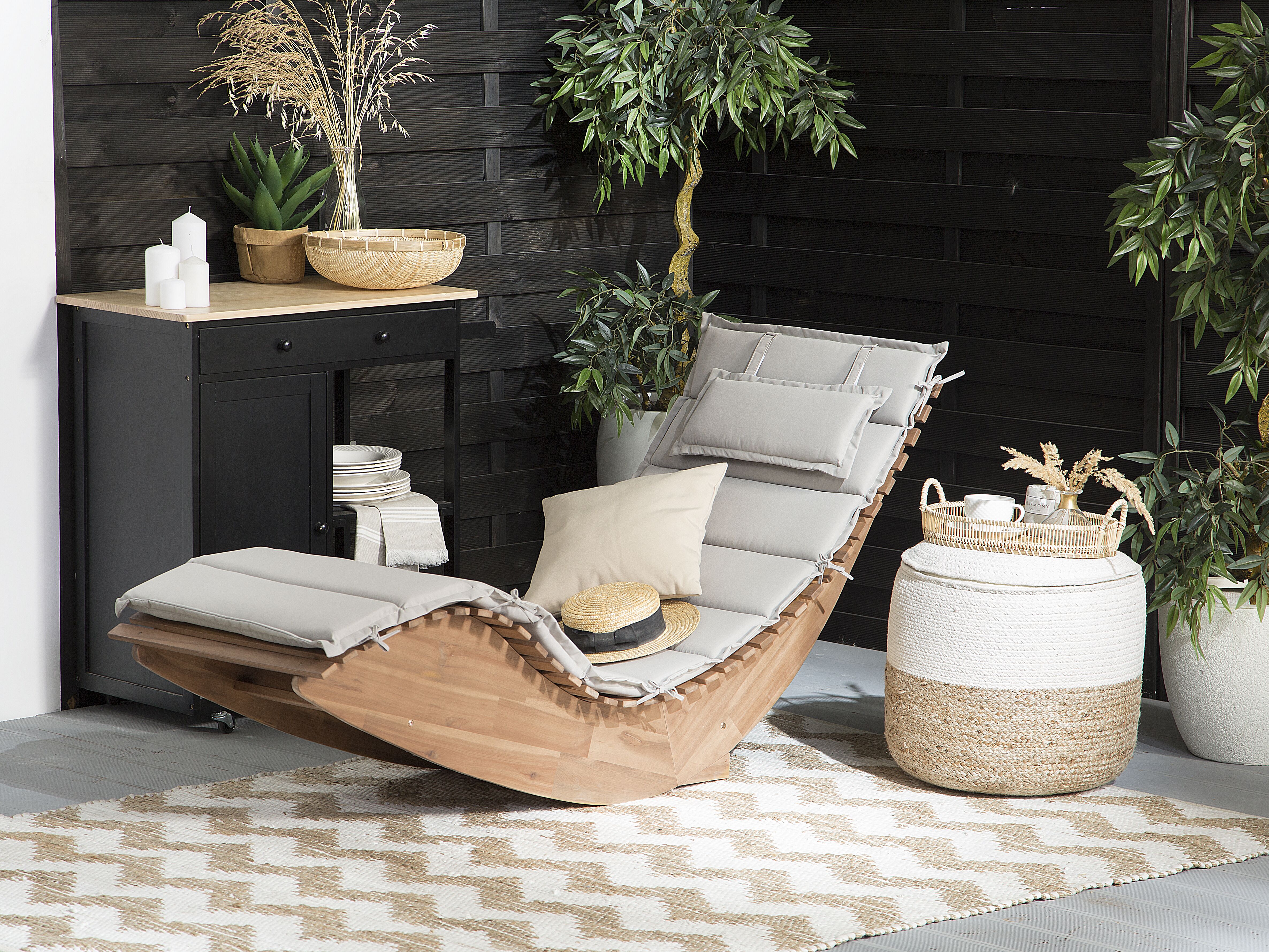 Sun Lounger Pad Cushion BRESCIA Taupe