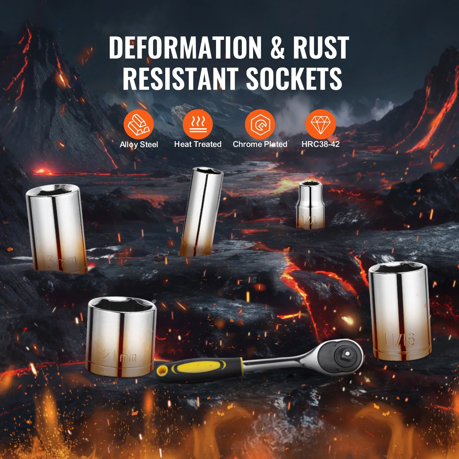 KFFKFF 207-Component Mechanics Tool Set and Socket Set, 1/4