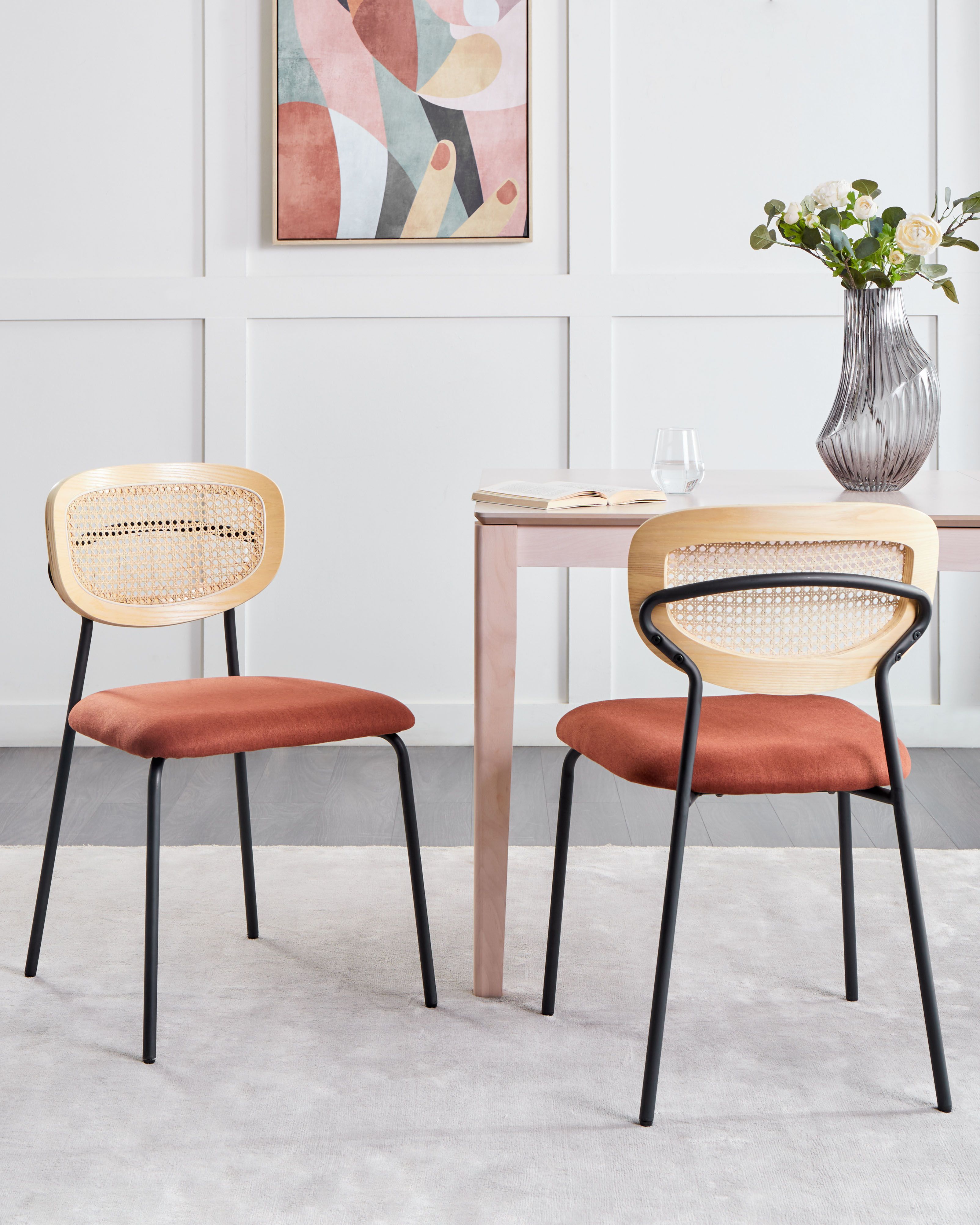 Set of 2 Dining Chairs MAYETTA Metal Orange