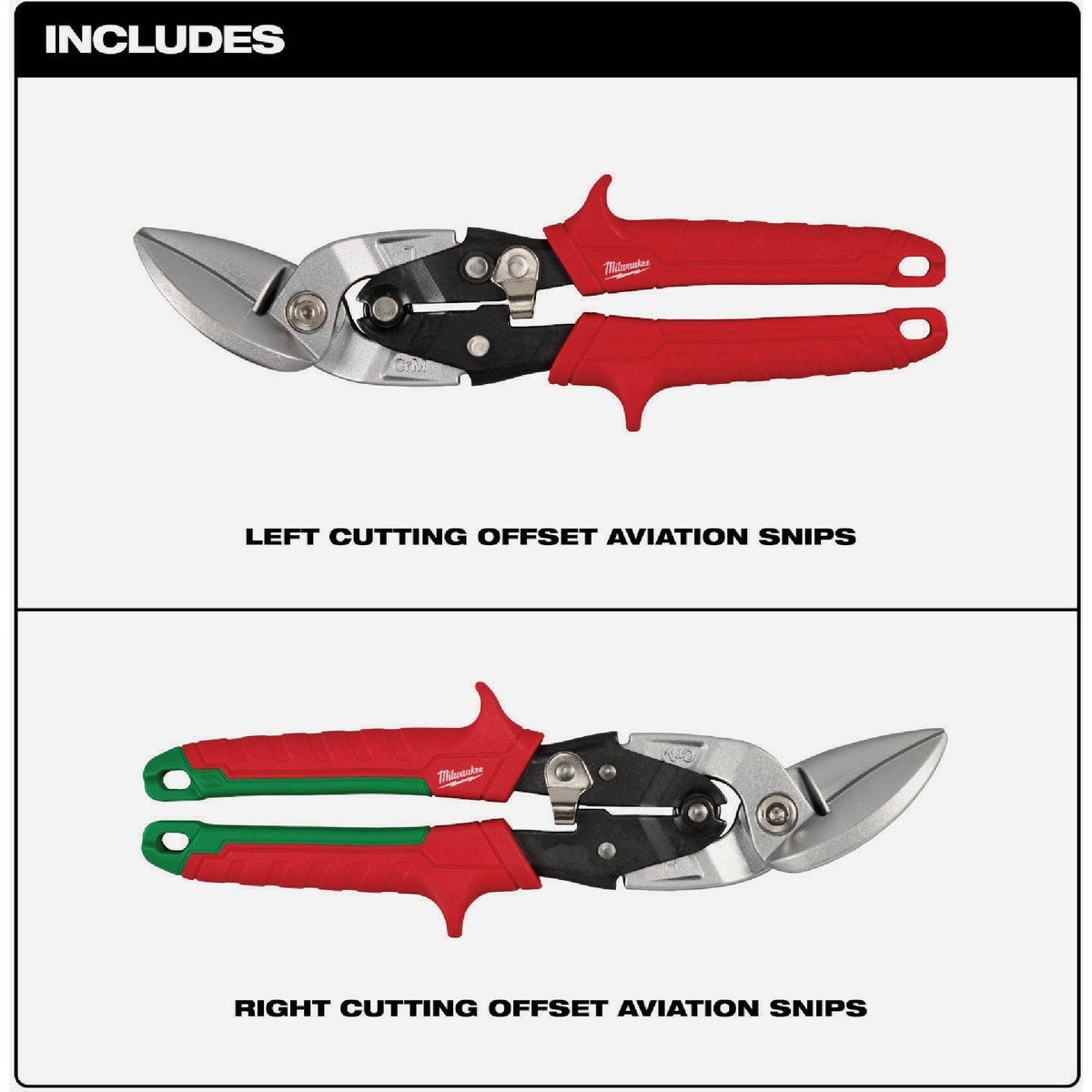 Milwaukee Offset Aviation Snip Set (2-Piece)