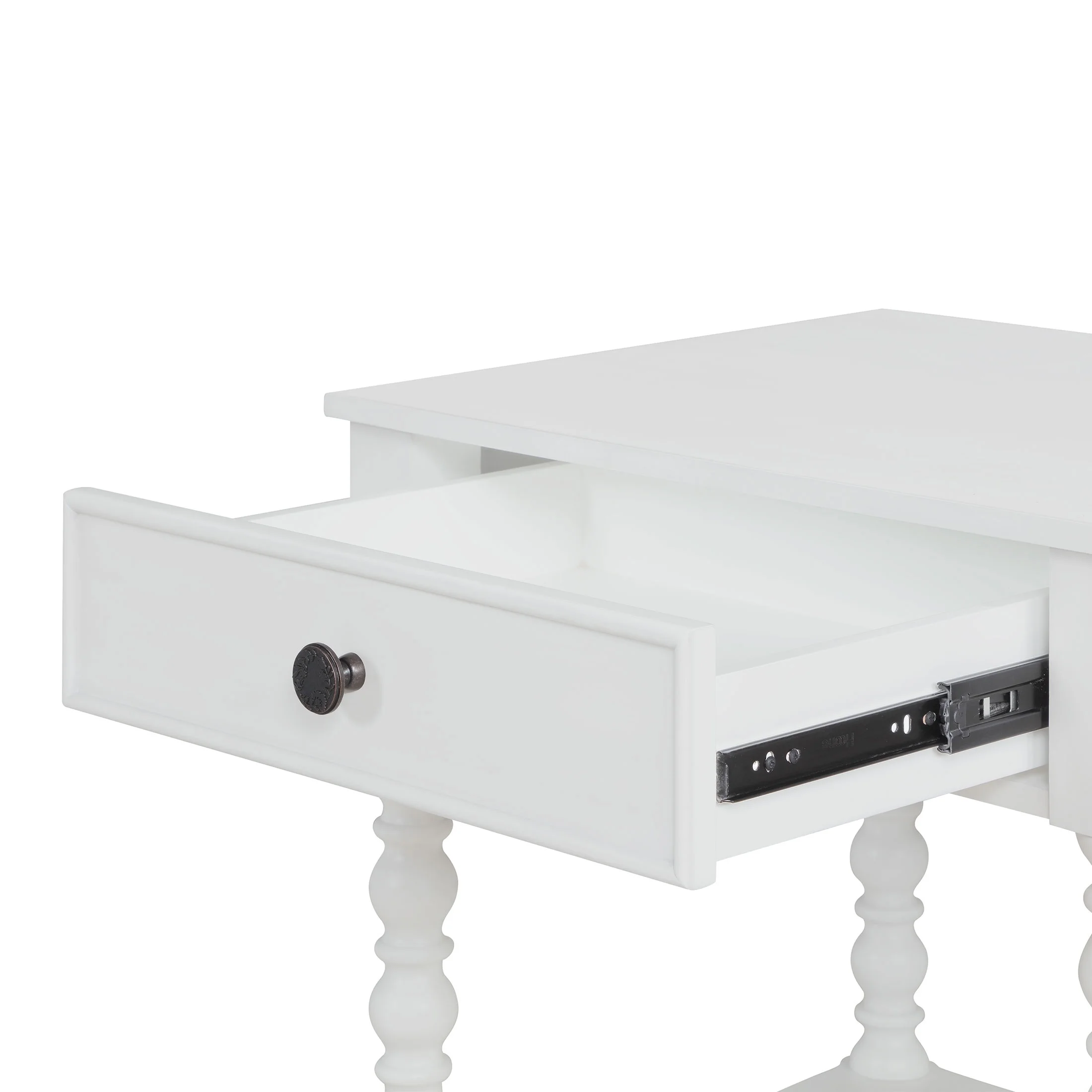 Pioneer Woman Harper Spindle Nightstand with USB Charging Ports, Adults and Teens, White Finish - Image 7