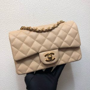 Chanel Classic Medium Blue Lambskin Rainbow Hardware – CB0311:1High-quality replica