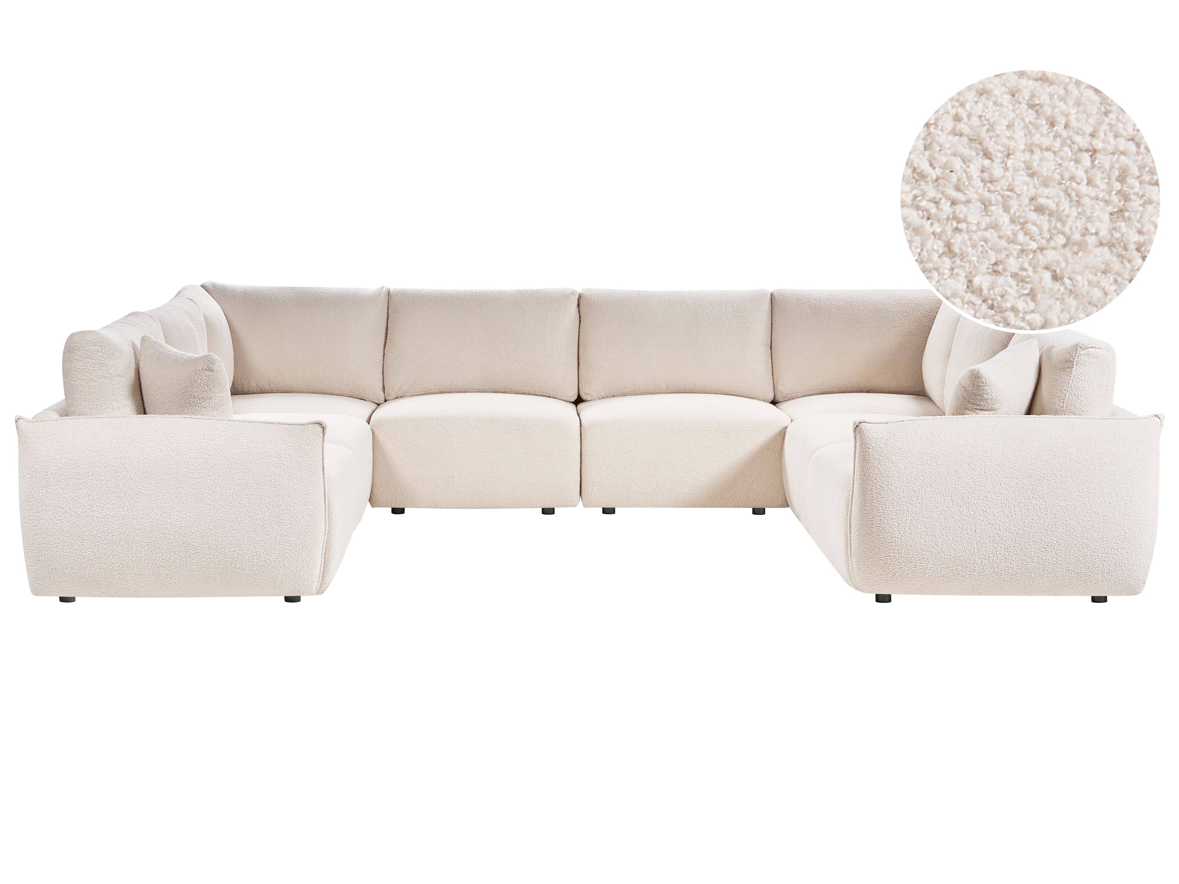 Modular U-Shape Sofa 8 Seater MESNALI Boucle Off-White