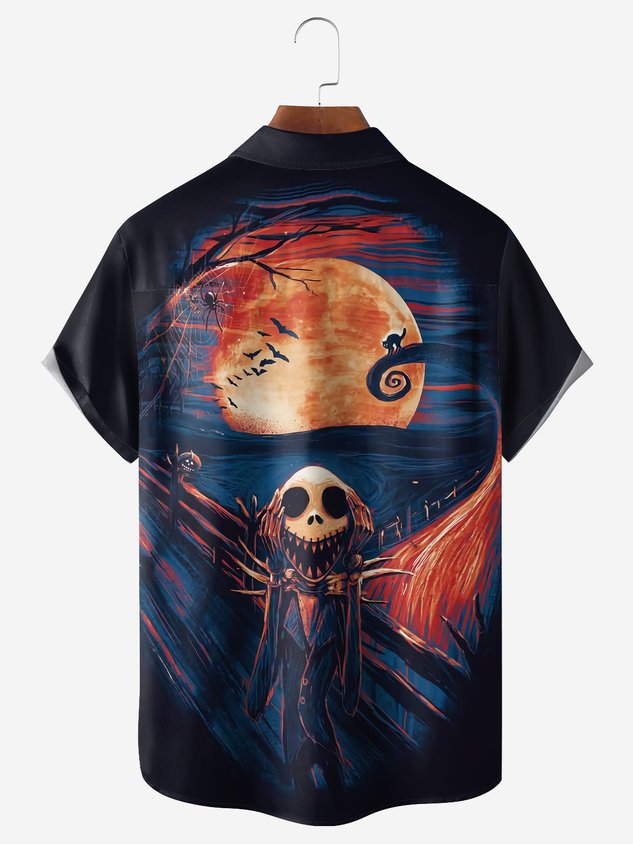 Halloween Chest Pocket Short Sleeve Shirt