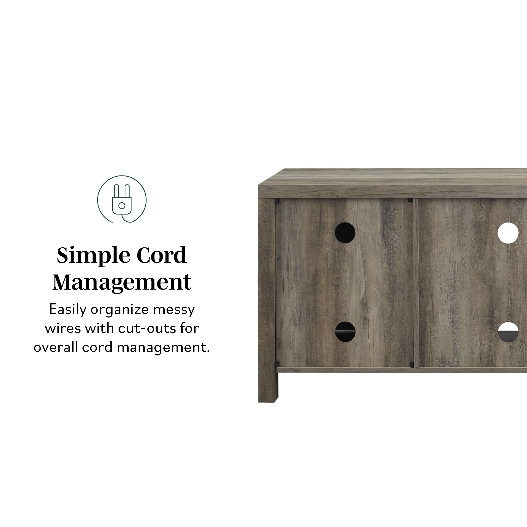 Walker Edison Modern Farmhouse Barn Door TV Stand for TVs up to 65", Grey Wash - Image 8