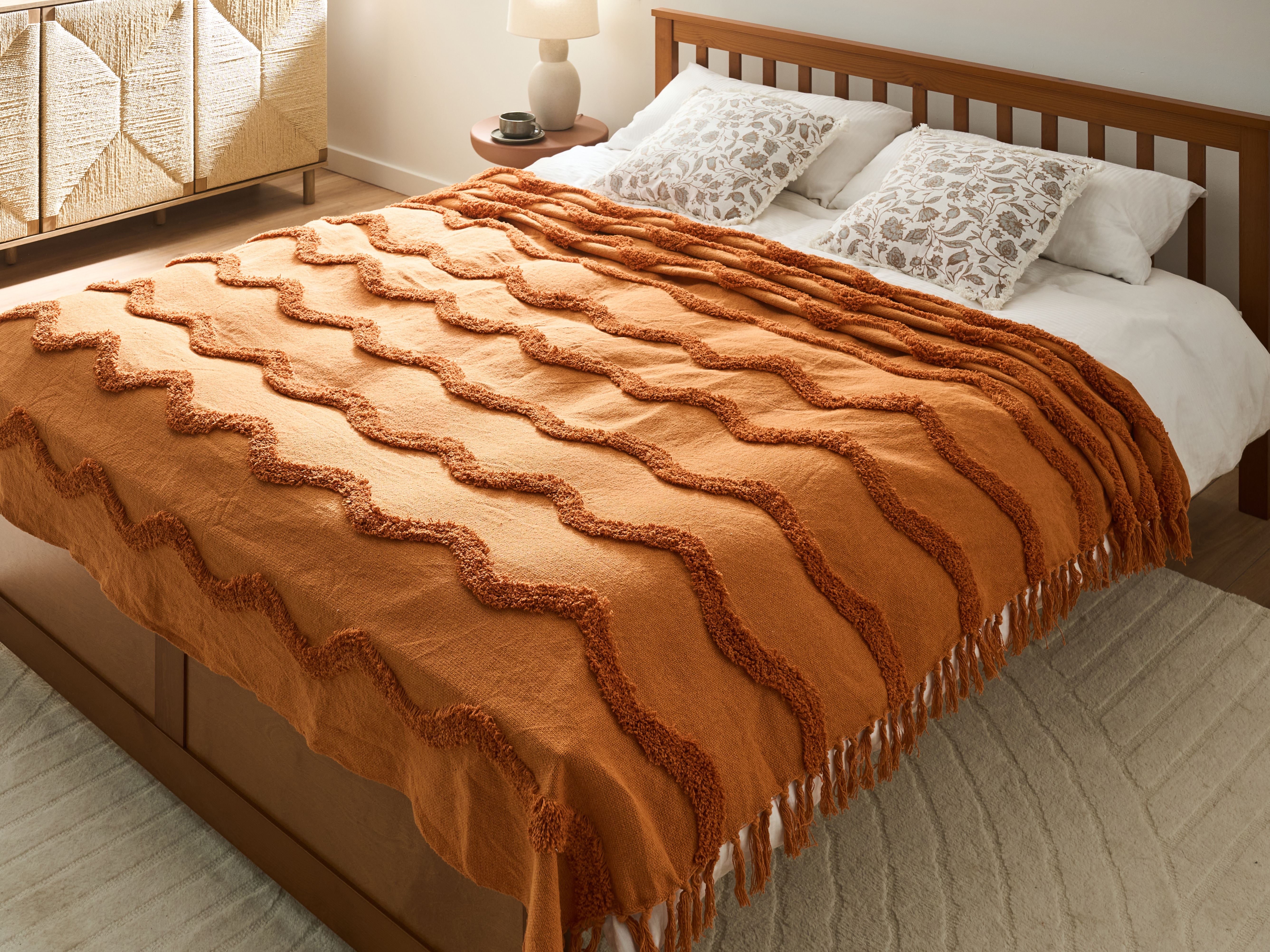 Blanket KHARI Cotton 200 x 200 cm Orange
