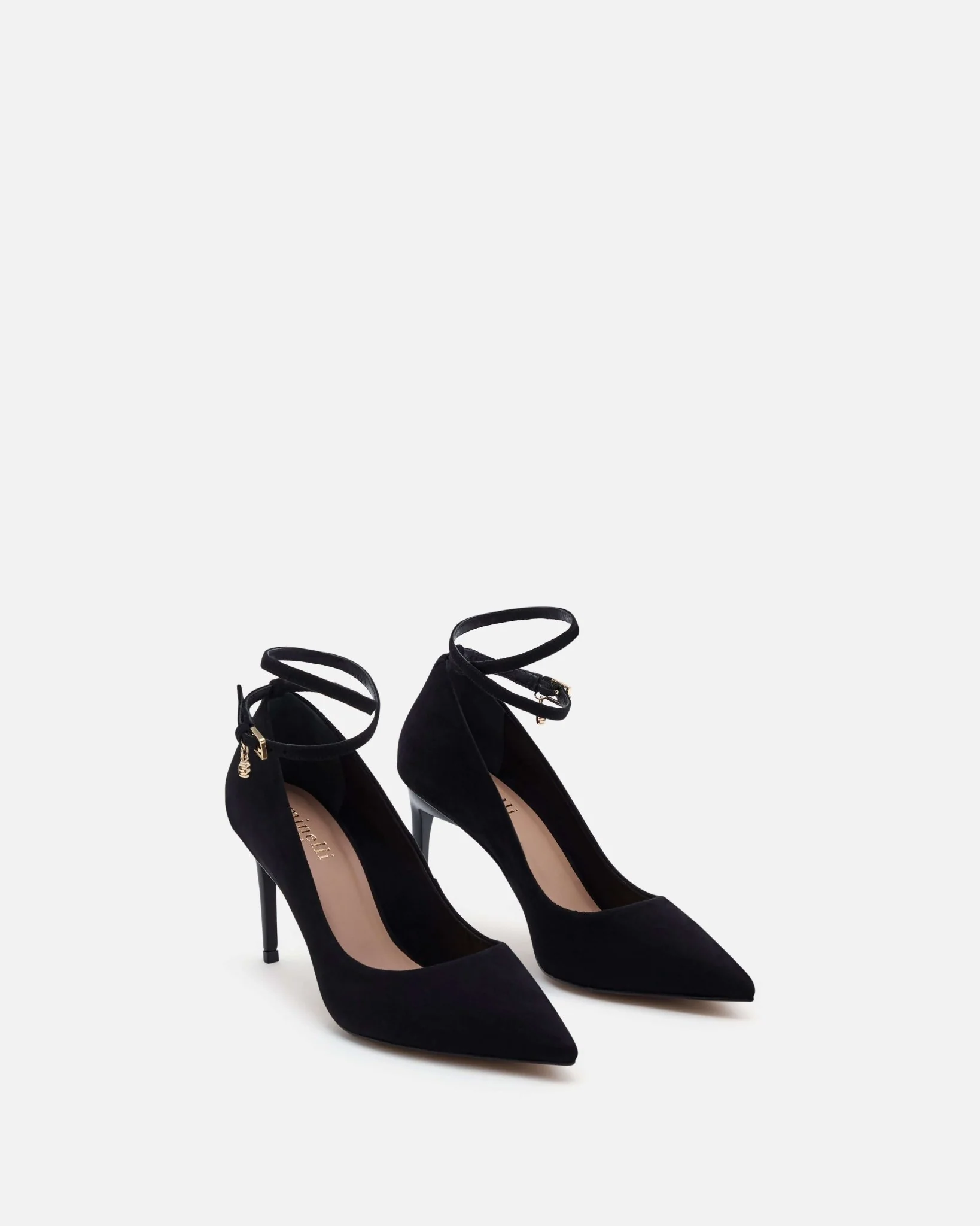 ESCARPINS KIMI/VEL - En cuir velours à brides fines croisées noir