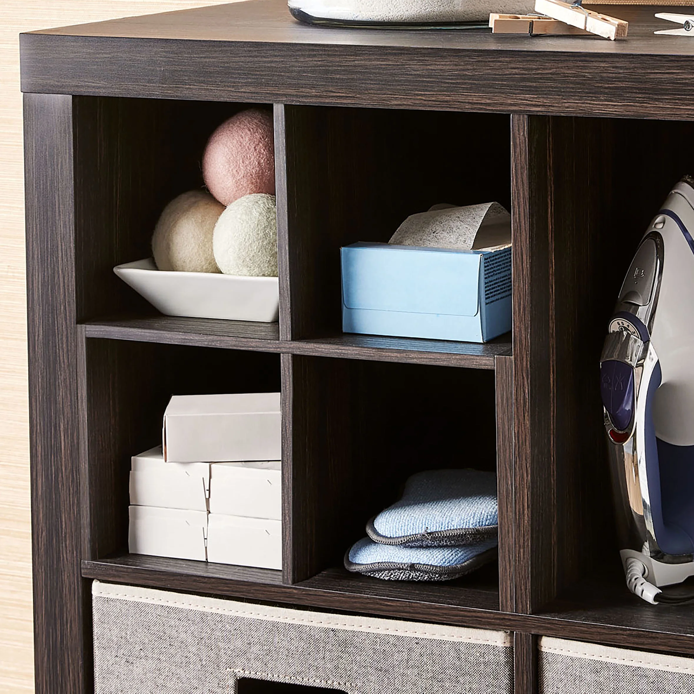 Better Homes & Gardens 9 Cube and 3 Better Homes & Gardens Quad Inserts Bundle-Tobacco Oak - Image 4