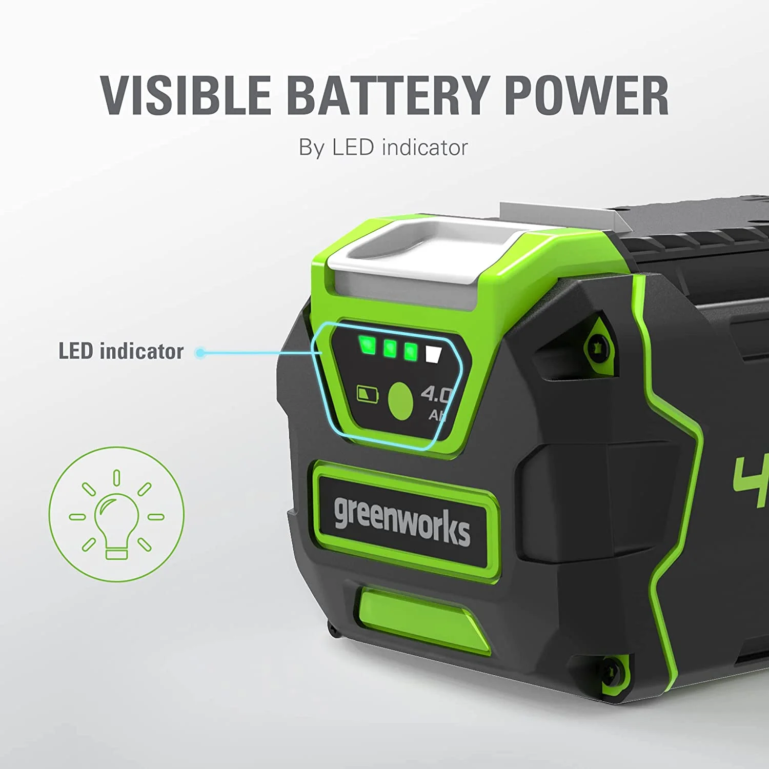Greenworks G-MAX 40V 4.0 Ah Lithium-Ion Battery, High Performance, Fade-free Power - Image 3