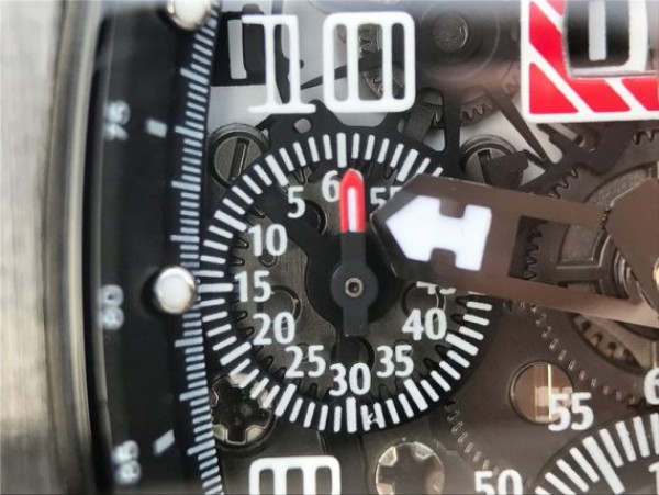 Replica Richard Mille RM011 Black Ceramic PVD Chrono Skeleton Dial Black Rubber Strap A7750 - Top club