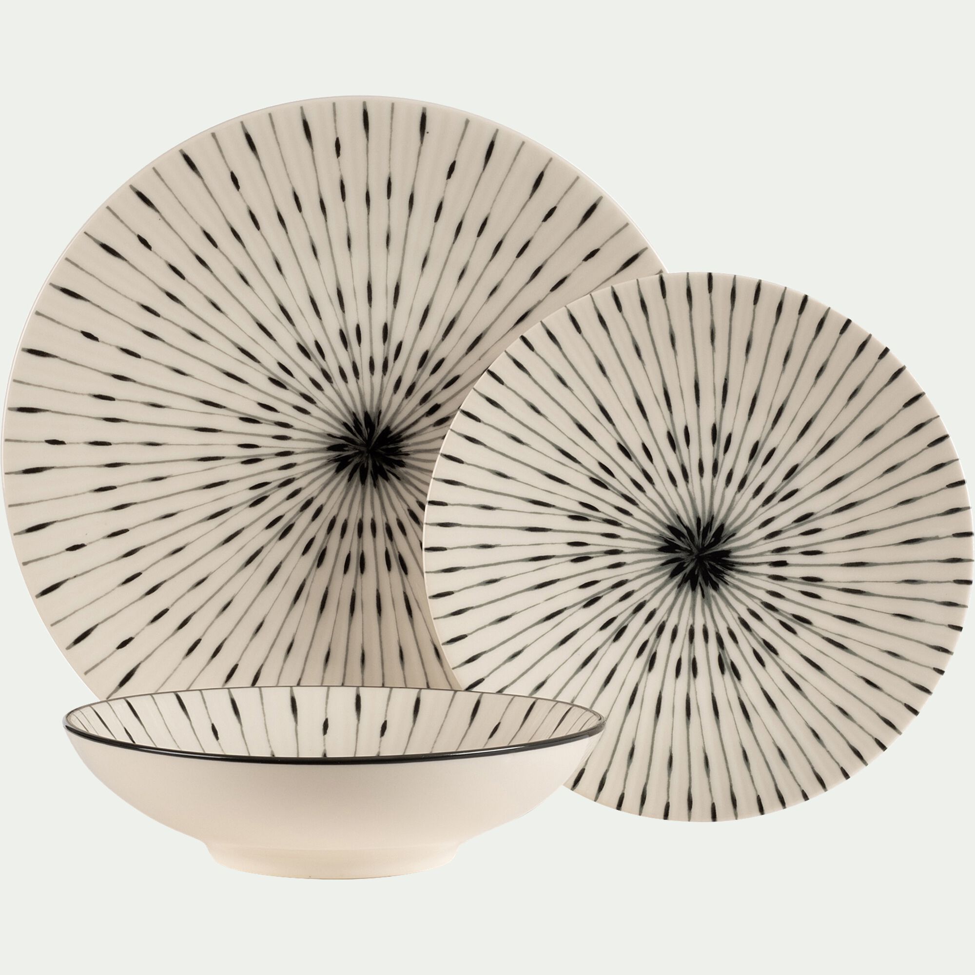 ARYA - Assiette plate en grès D27cm - blanc
