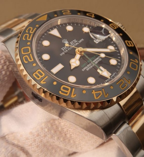 Replica Rolex GMT-Master II 116713 LN Black Ceramic Thick YG Wrapped Noob A3186 - Top club