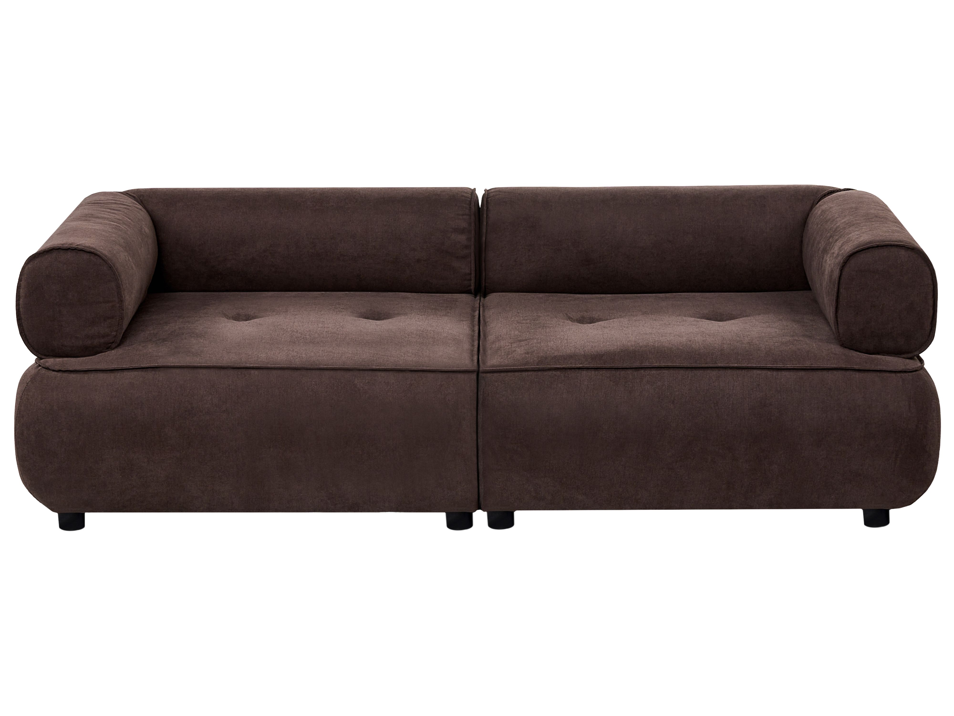 Sofa 3 Seater SALLA Fabric Dark Brown