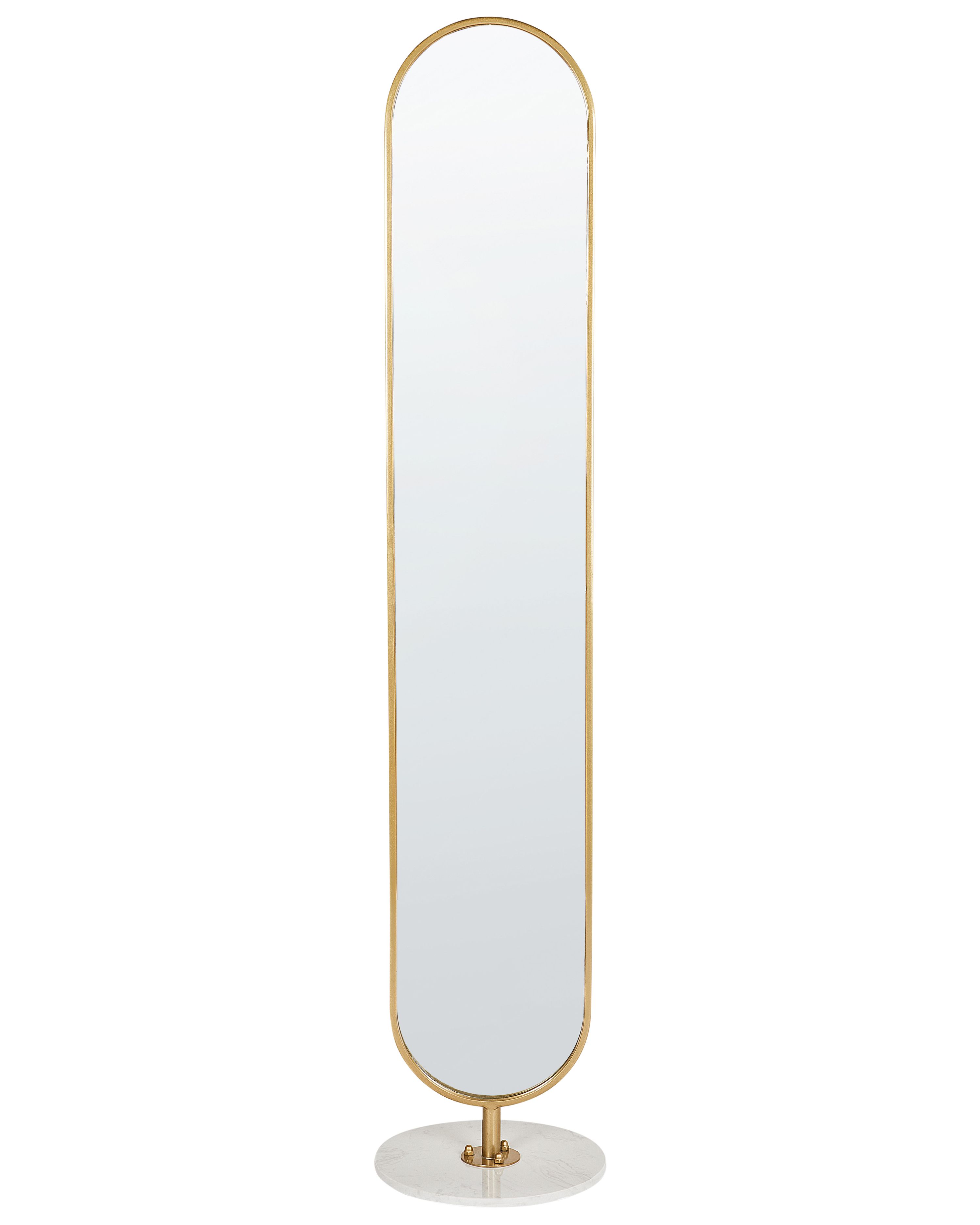 Coat Stand with Mirror MOODY 170 cm Metal Gold