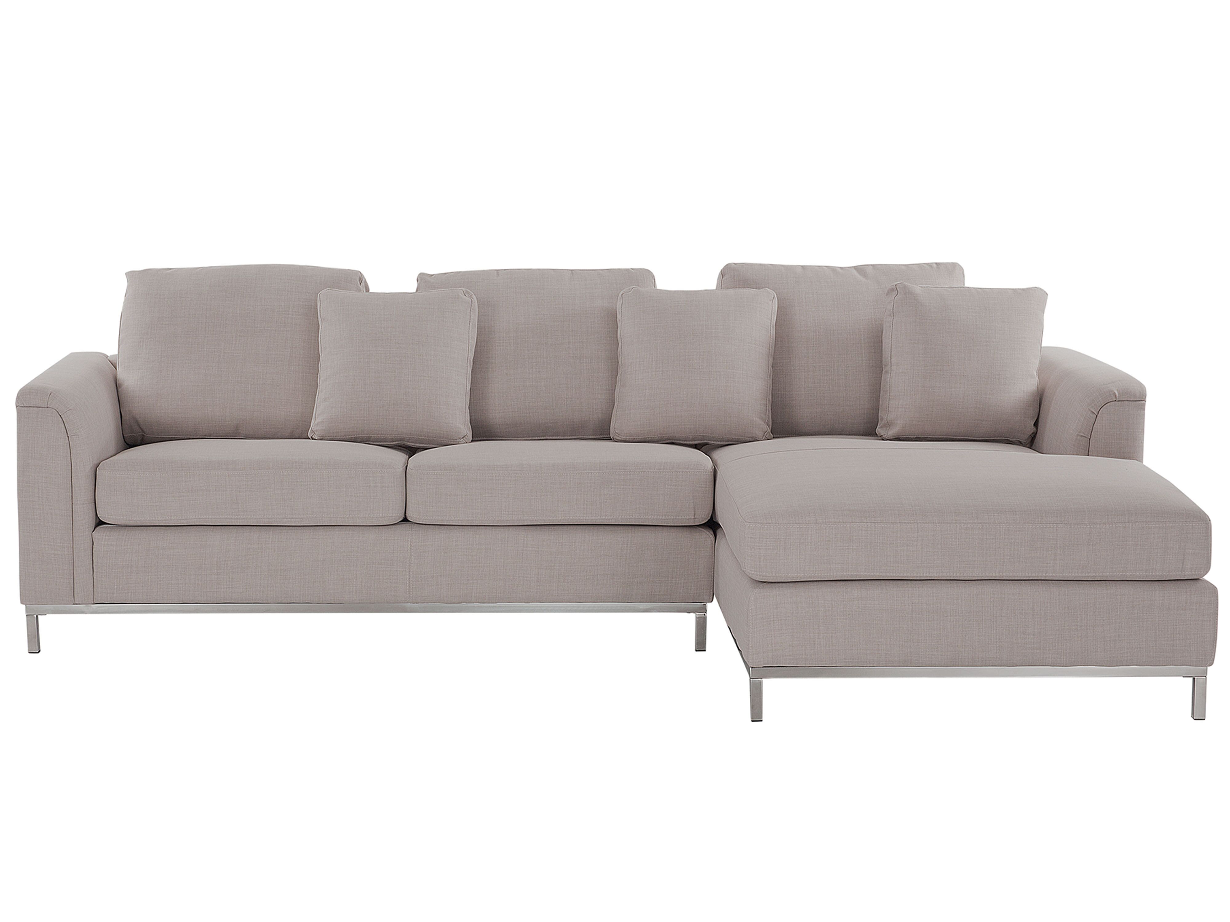 Corner Sofa 4 Seater OSLO Fabric Beige Left Hand