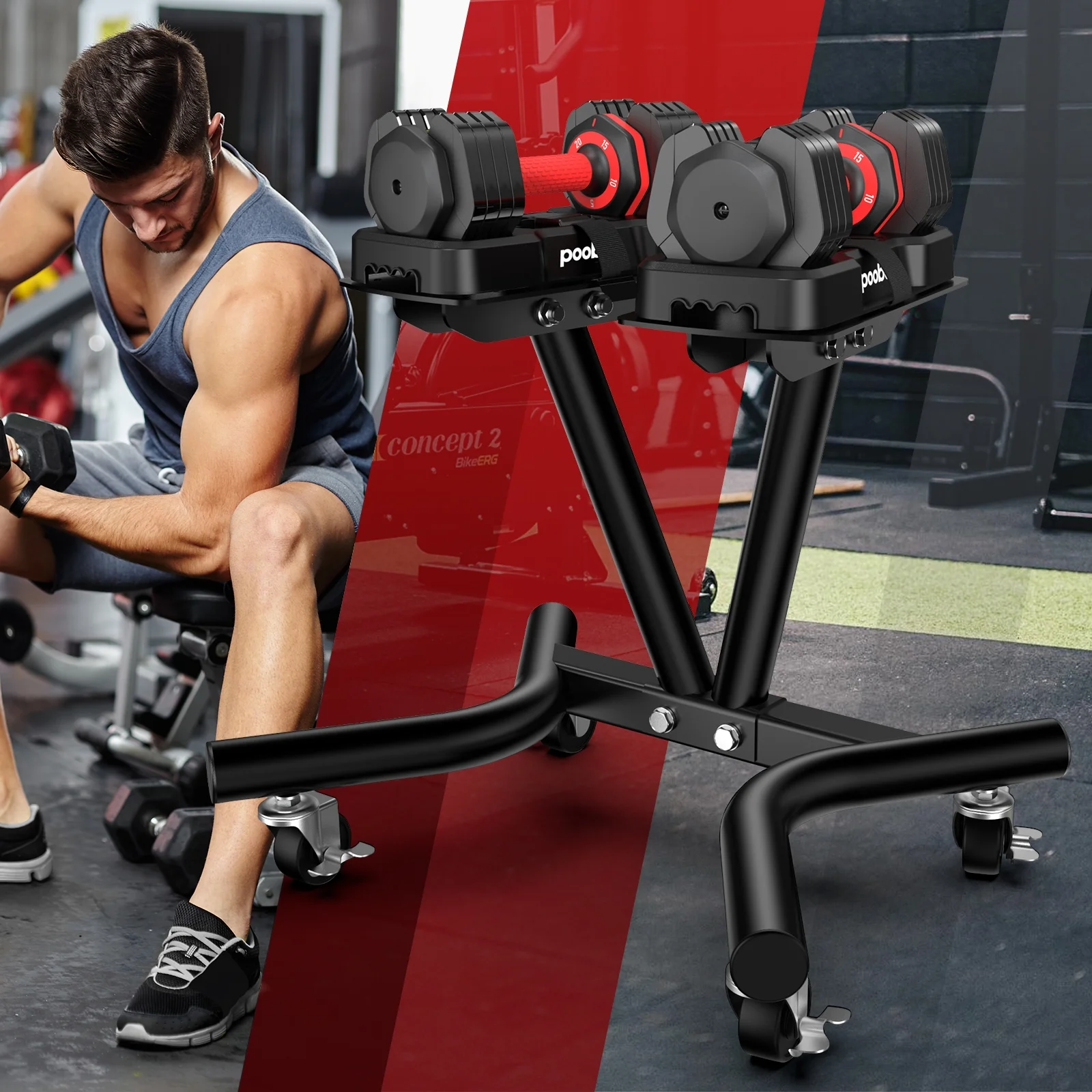 (1 Pair) LNOW 50lbs Quick Select Adjustable Dumbbells for Home Gym 5 in 1 Free Weights 5/10/15/20/25lb/50lb Dumbbell with Anti-Slip Handle, Suitable for Home Gym Exercise Equipment - Image 30