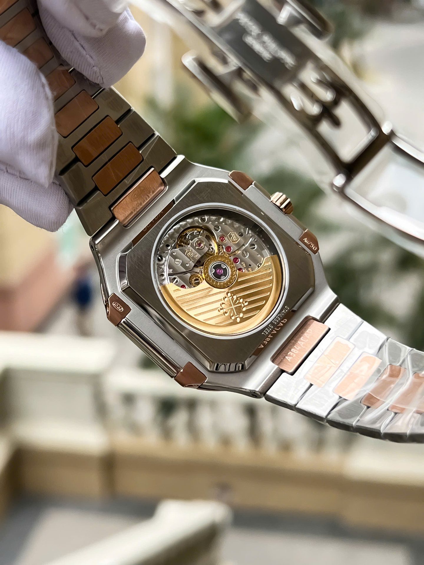 Patek Philippe Cubitus 5821 Demi Rose Gold Replica 11 Watch Dial Square Chocolate 45mm - Top club
