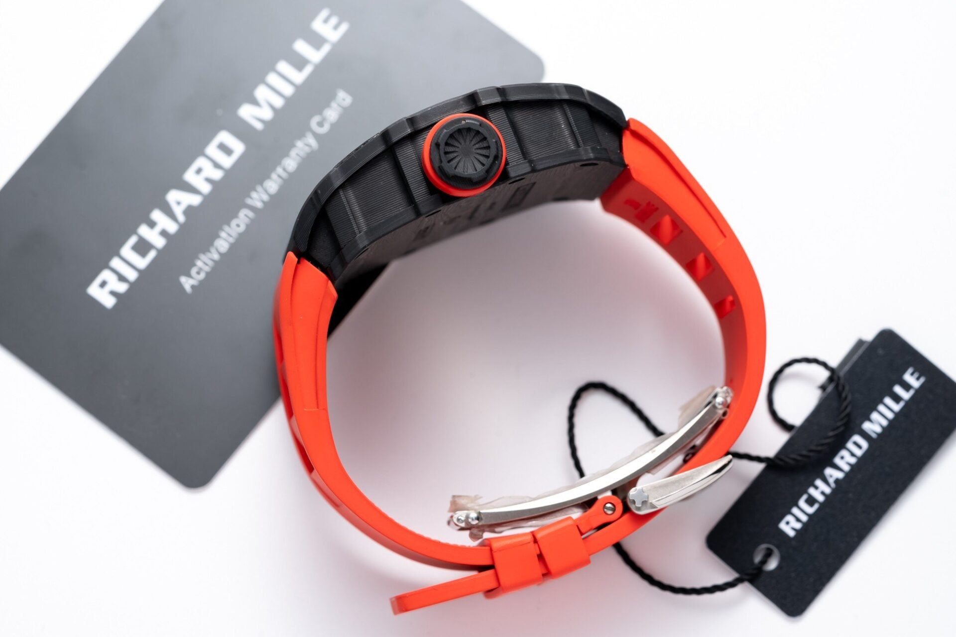 Richard Mille RM35-01 Replica 1:1 Watch Red Rubber Strap 45mm - Top club