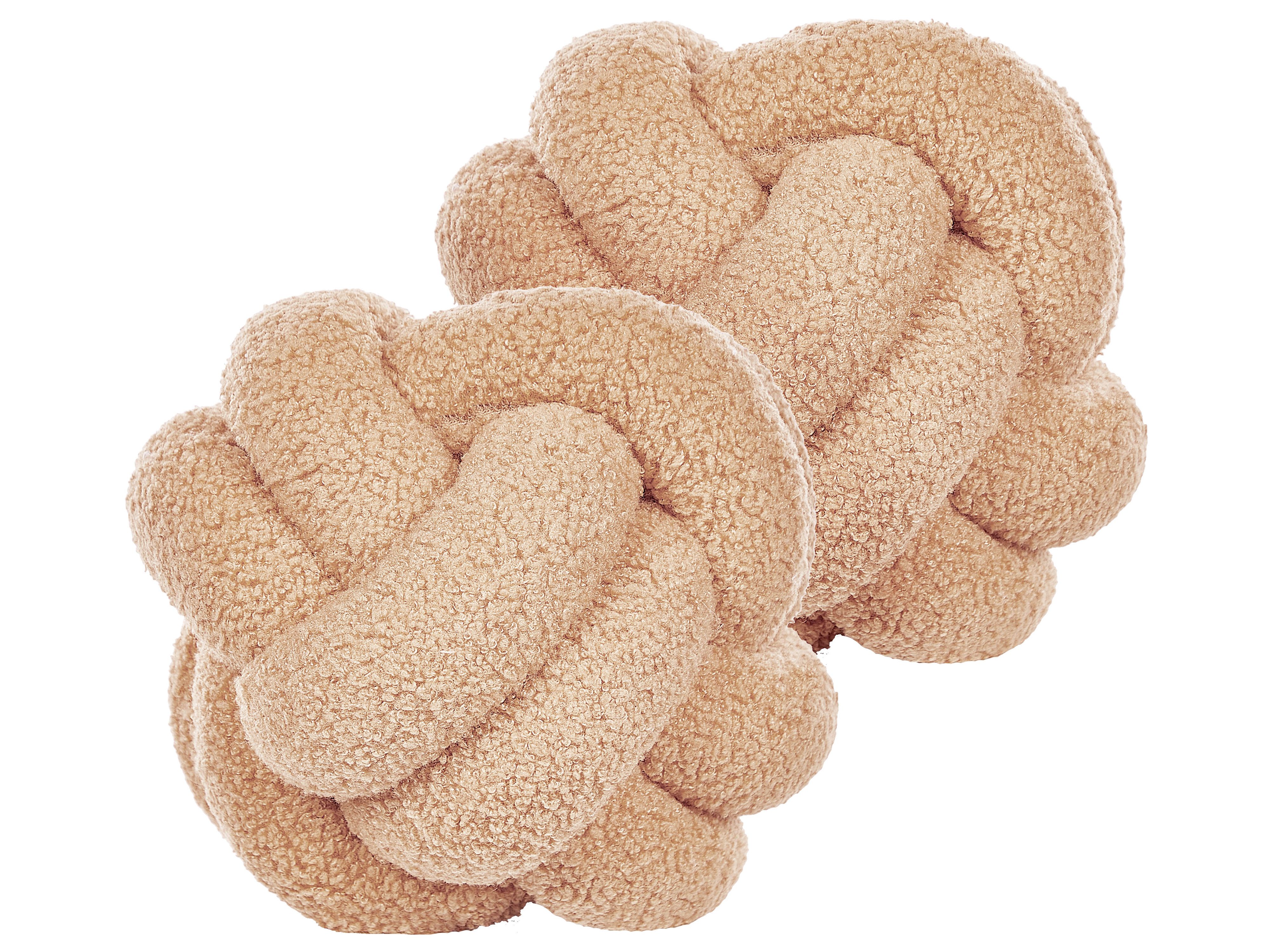 Set of 2 Decorative Cushions MALNI Boucle 19 x 19 cm Sand Beige Solid
