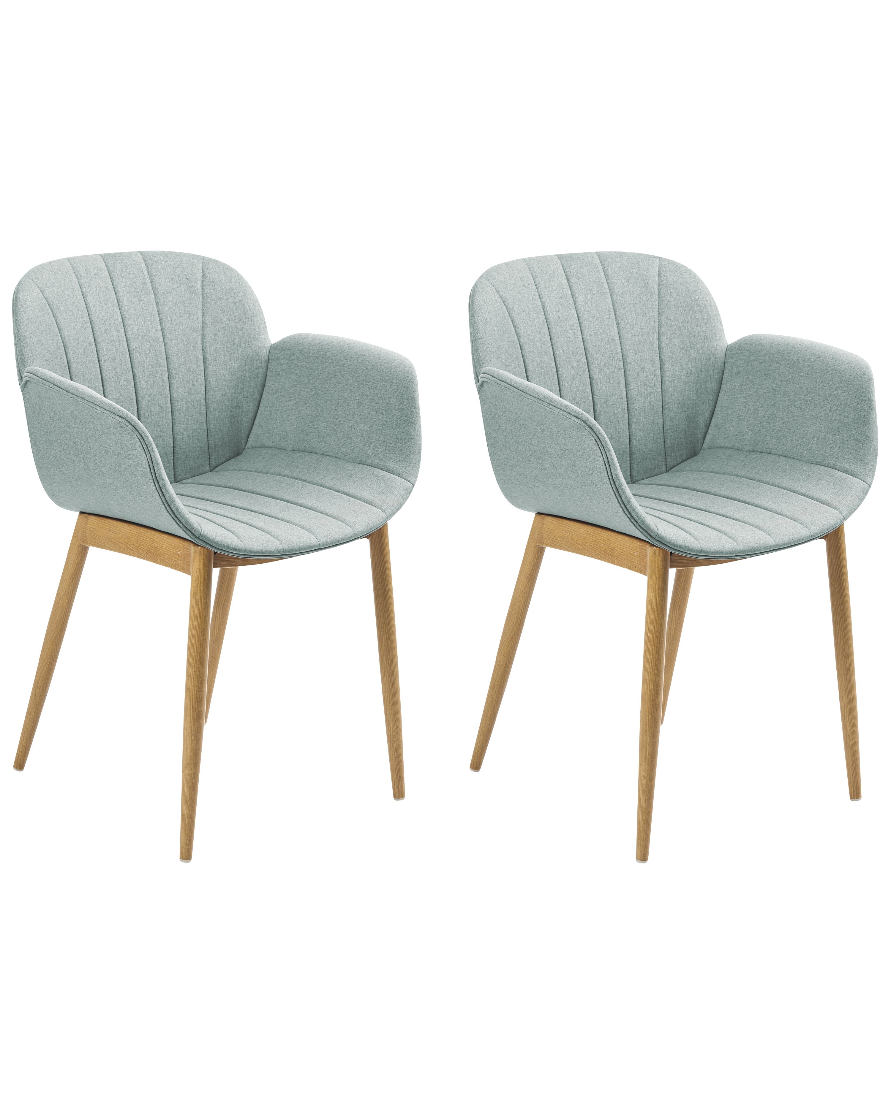 Set of 2 Dining Chairs ALICE Fabric Mint Green