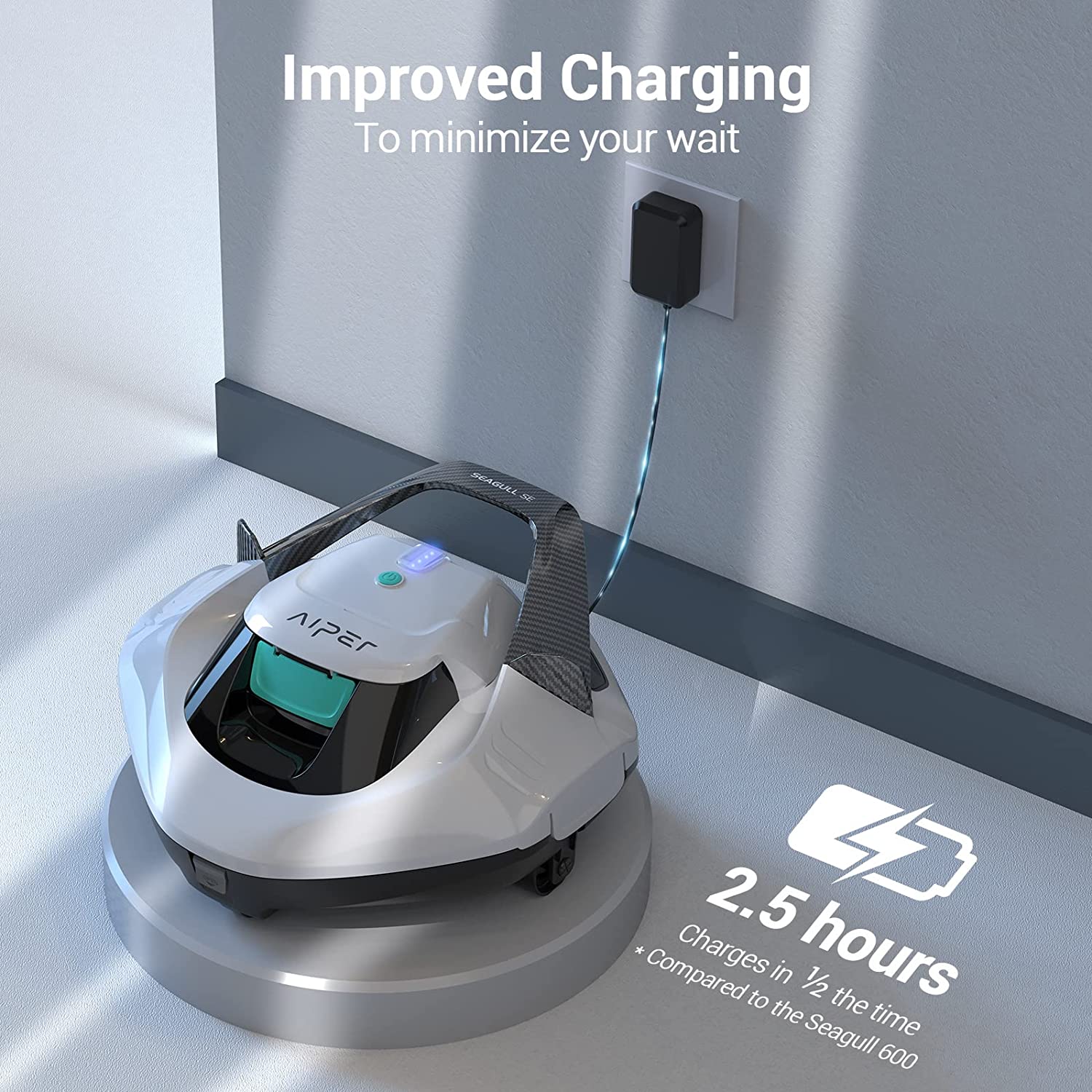 AIPER Cordless Robotic Pool Cleaner With Dual-Drive Motors - Seagull 600 - Image 4 AIPER Cordless Robotic Pool Cleaner With Dual-Drive Motors - Seagull 600 - Image 4