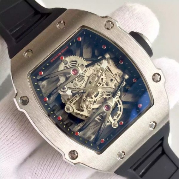 Replica Richard Mille RM027 SS Skeleton Dial Black Rubber Strap 6T51 - Top club
