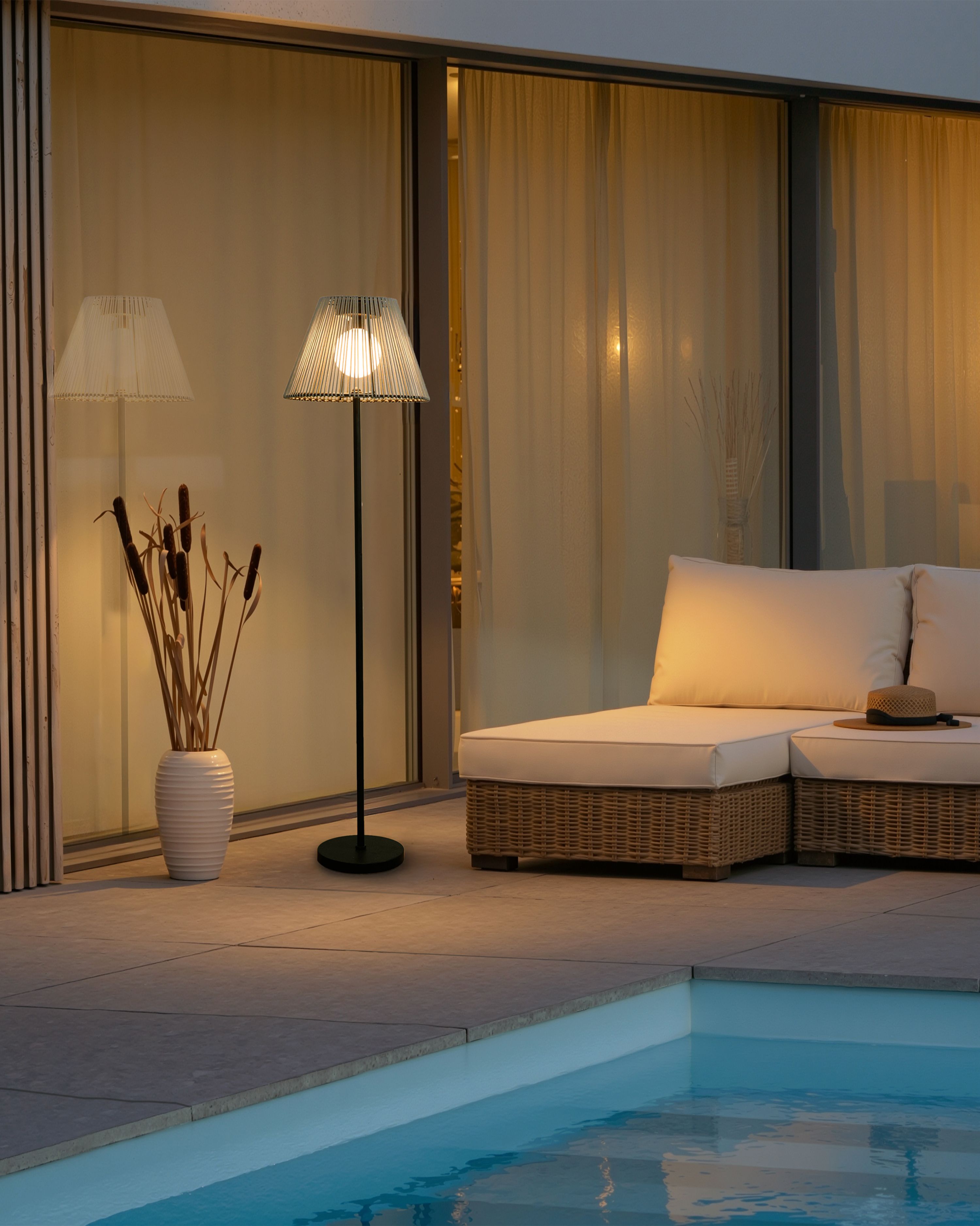 Solar Outdoor LED Floor Lamp LUETE Grey