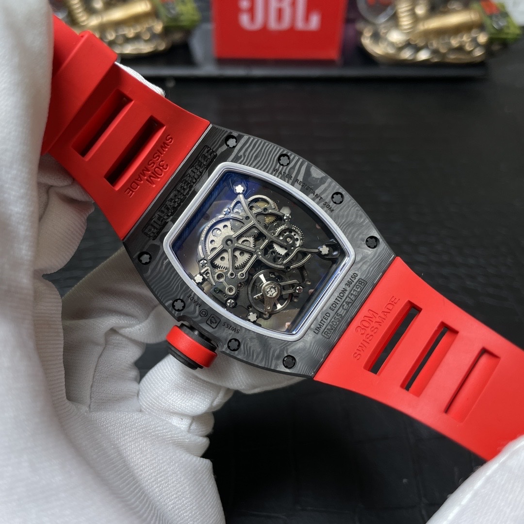 Richard Mille RM055 Carbon NTPT Replica 1:1 Watch Red BBR 45mm - Top club