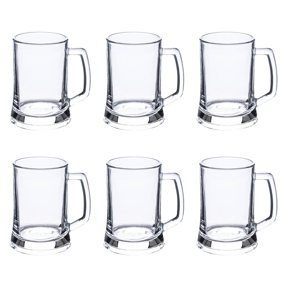 Set of 6 beer glasses "Raphael" 500 ml, Transparent