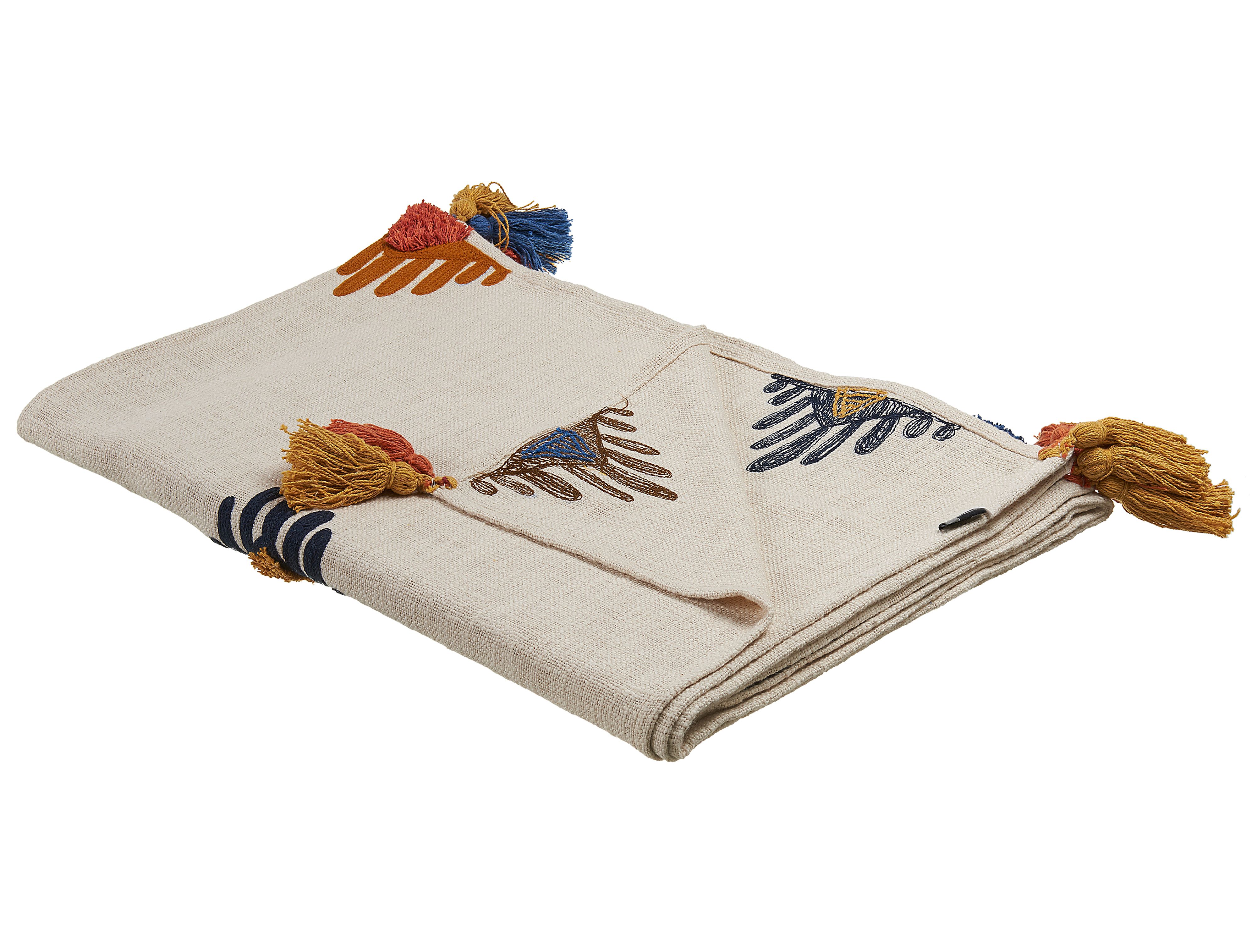Blanket MUNGER Cotton 130 x 180 cm Beige