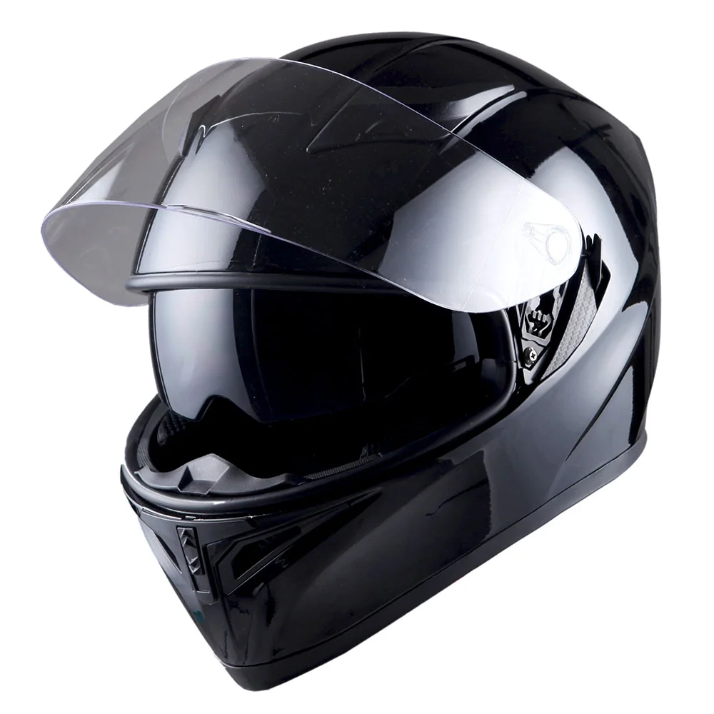 1Storm Motorcycle Modular Full Face Flip up Dual Visor Helmet + Spoiler + Motorcycle Bluetooth Headset: HJK316 Mechanic Red - Image 20