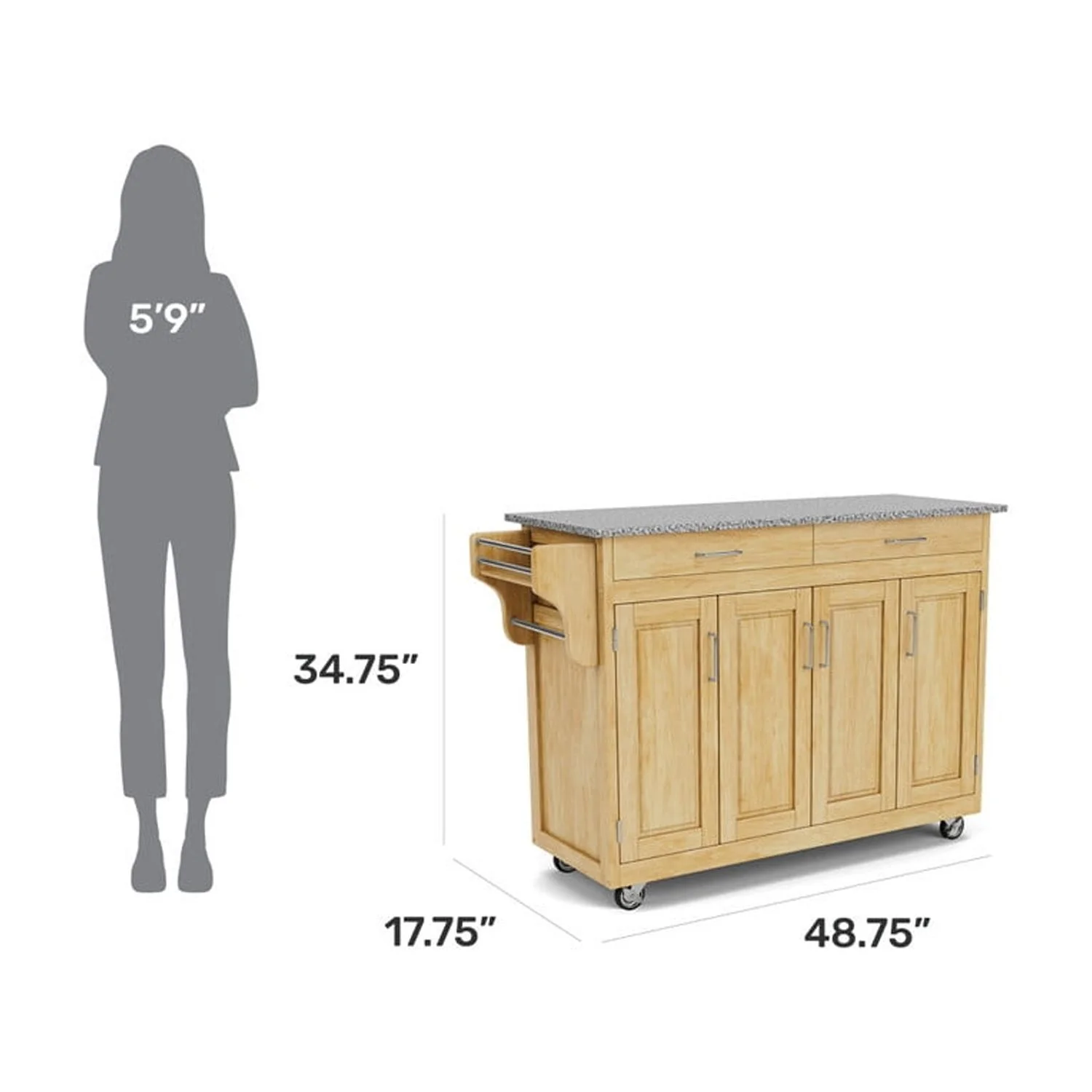 Homestyles Create-a-Cart Wood Rolling Kitchen Cart in Brown
