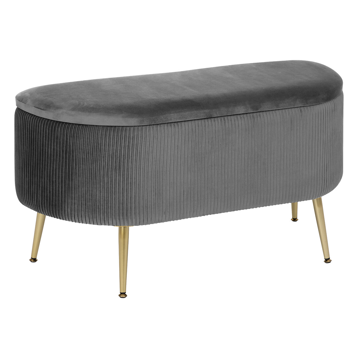 Velvet bench "Solaro" Grey, 100x40 cm