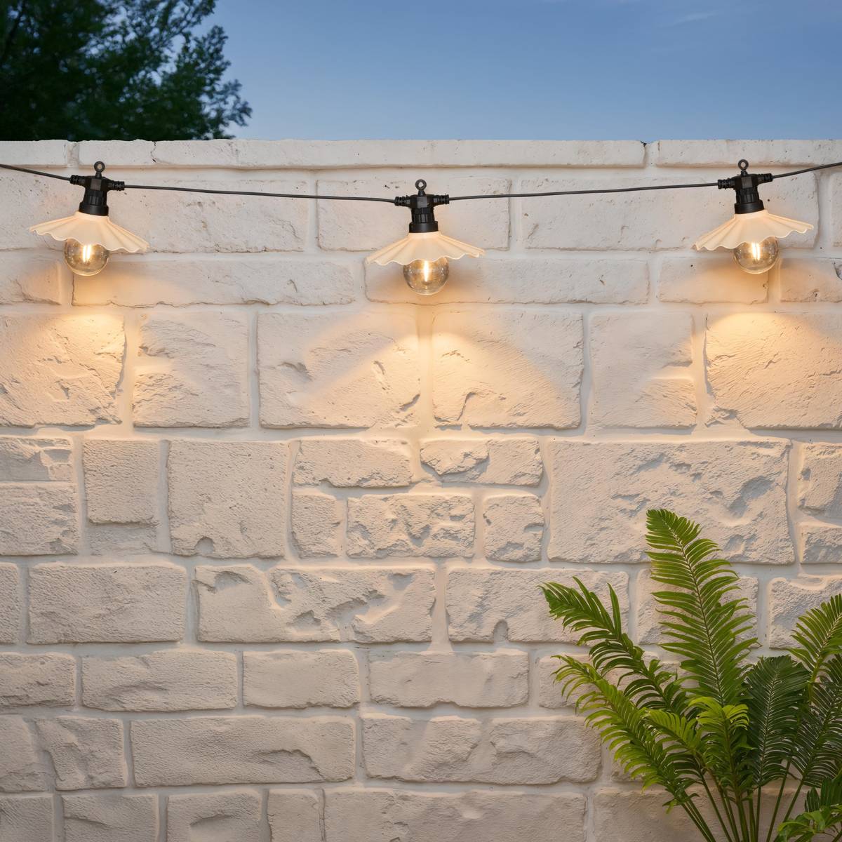 Outdoor LED Garland "Edda" Battery, 10 balls, Black, L.660 cm