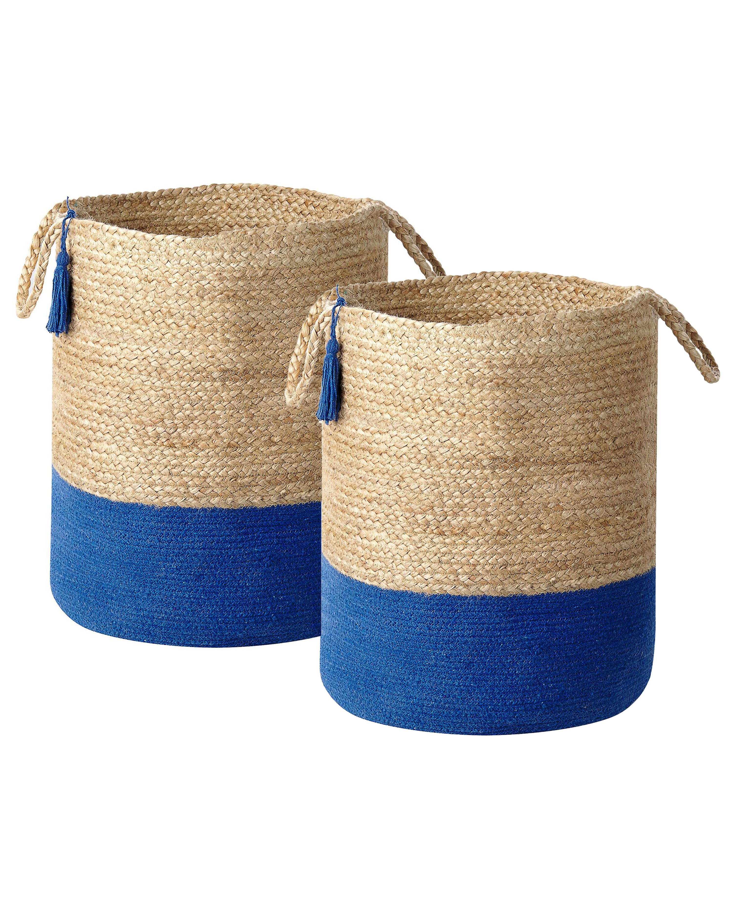Set of 2 Baskets GAJAR Jute Navy Blue