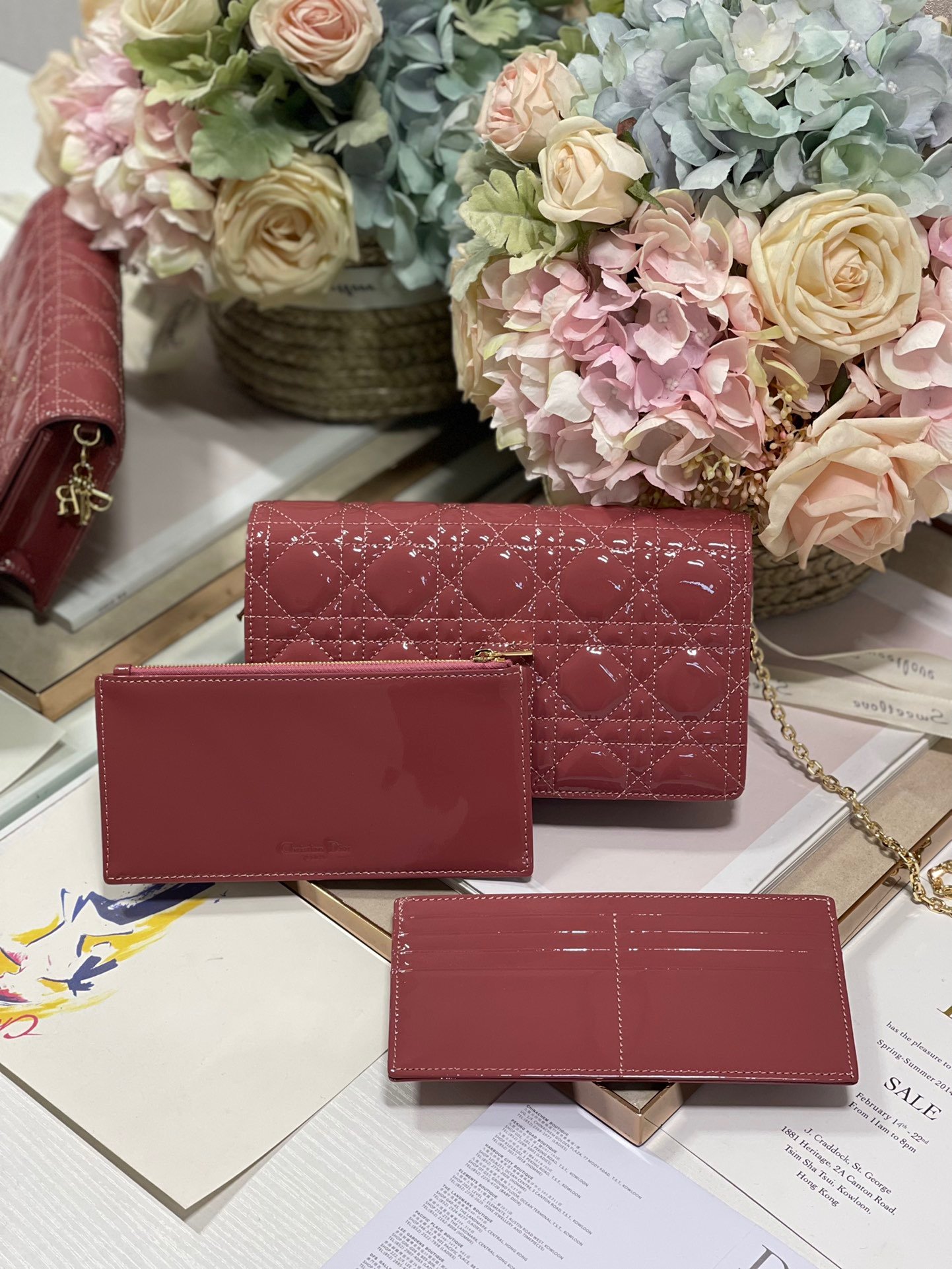 Christian Dior Lady Dior Pouch Crimson, For Women, Women’s Handbags 8.5in/21.5cm CD1:1High-quality replica