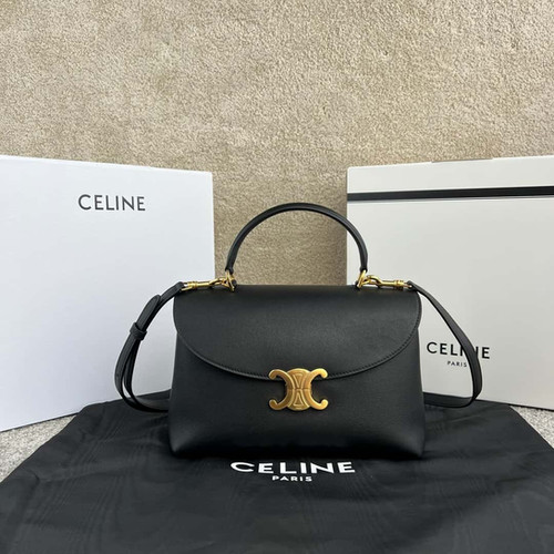 CELINE Nino Medium Soft Cow Leather Handbag – Celine Inspired Shoulder Bag Black