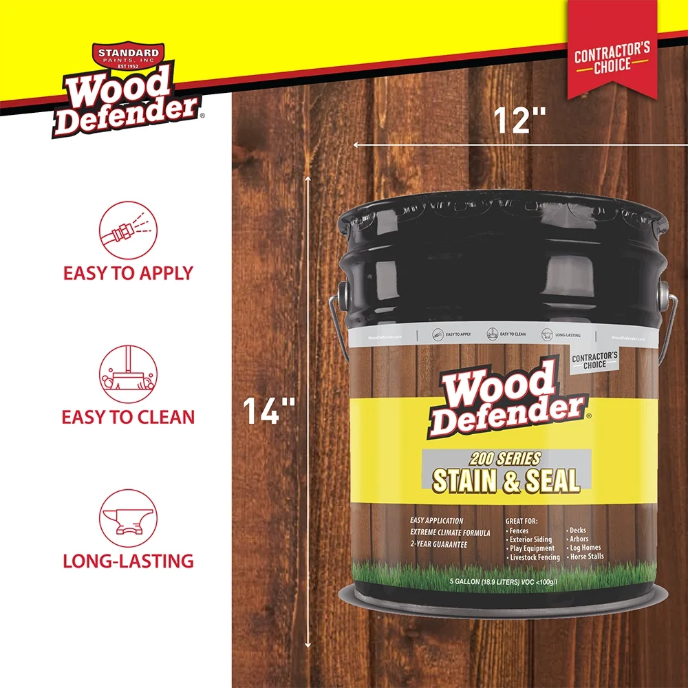 Wood Defender 200 Series Coffee Brown Semi-Transparent Stain & Sealer 5-gallon