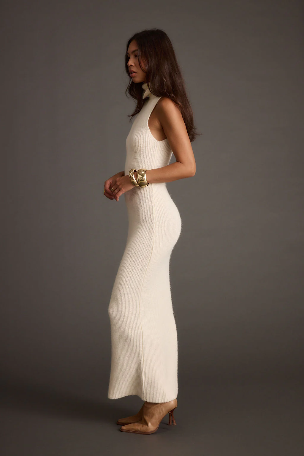 Monique Cream Sweater Maxi Dress