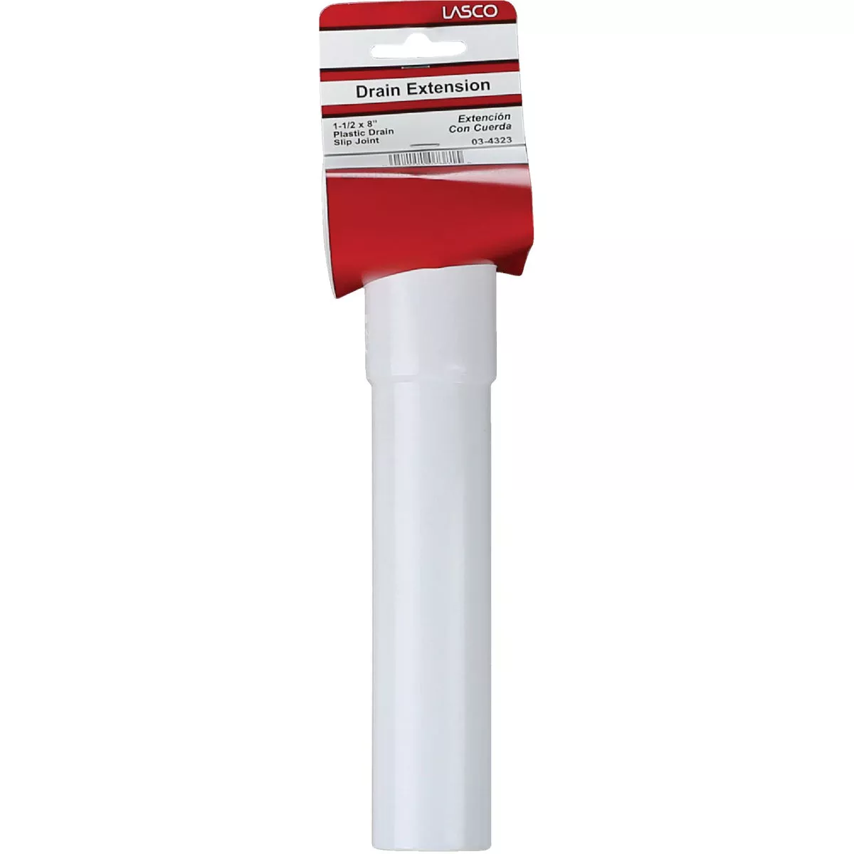 Lasco 1-1/2 In. OD x 8 In. White Plastic Extension Tube