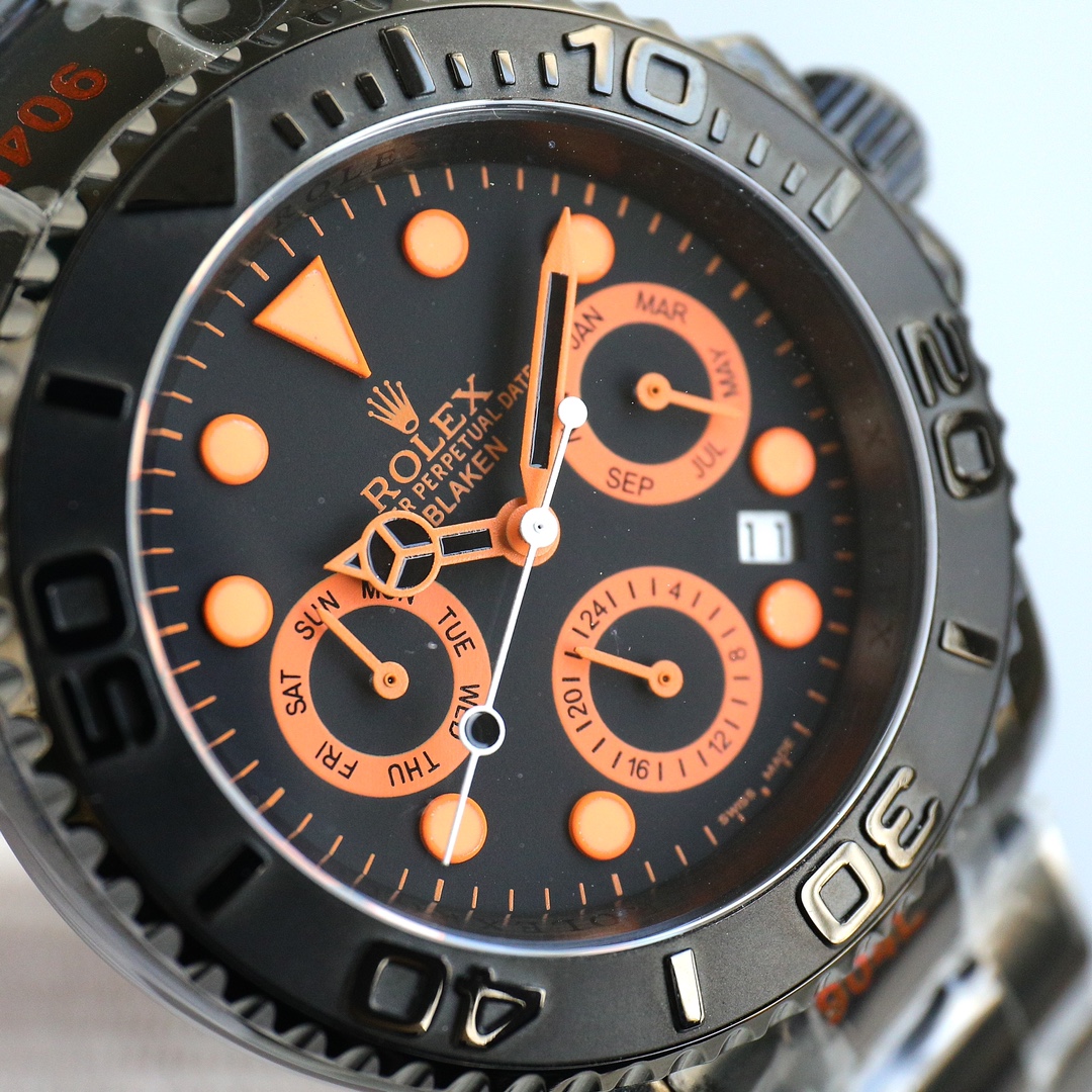 Rolex All Black Yacht Series - Versatile Limited Edition - Maximum Configuration - 40MM - Orange(1:1 replica) - Elite Watch Atelier