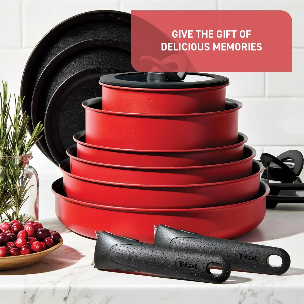 T-fal Ingenio Expertise Nonstick 14-Piece Cookware Set, Induction Oven Safe up to 500F, Detachable Handle, Onyx Black - Image 17