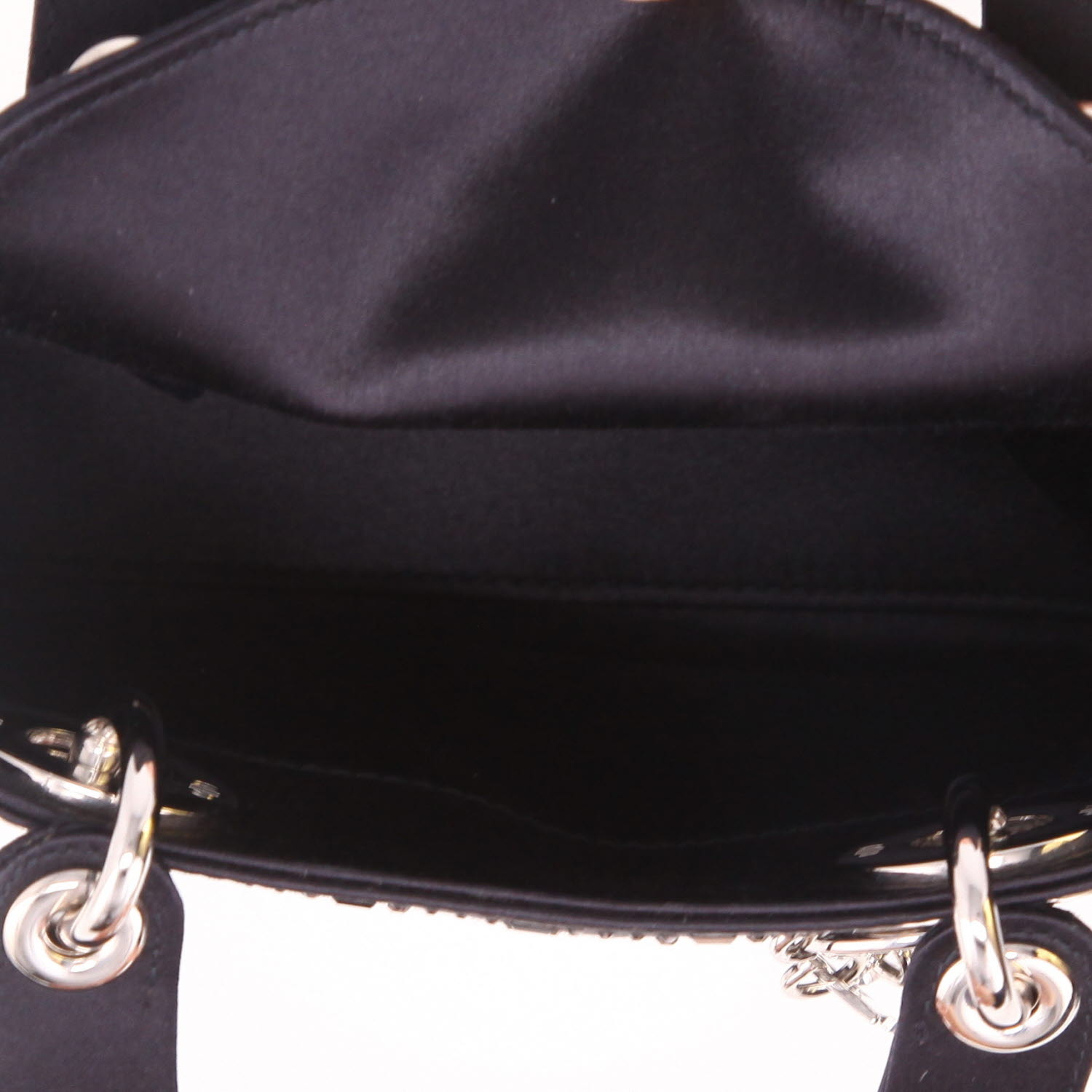 Dior Lady Dior mini shoulder bag in black satin1:1High-quality replica